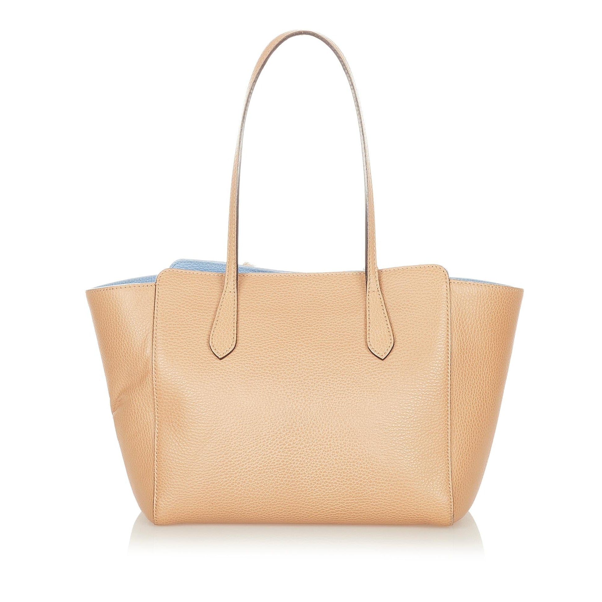 Gucci Swing SHG Leather Calf Brown Tote Bag 6
