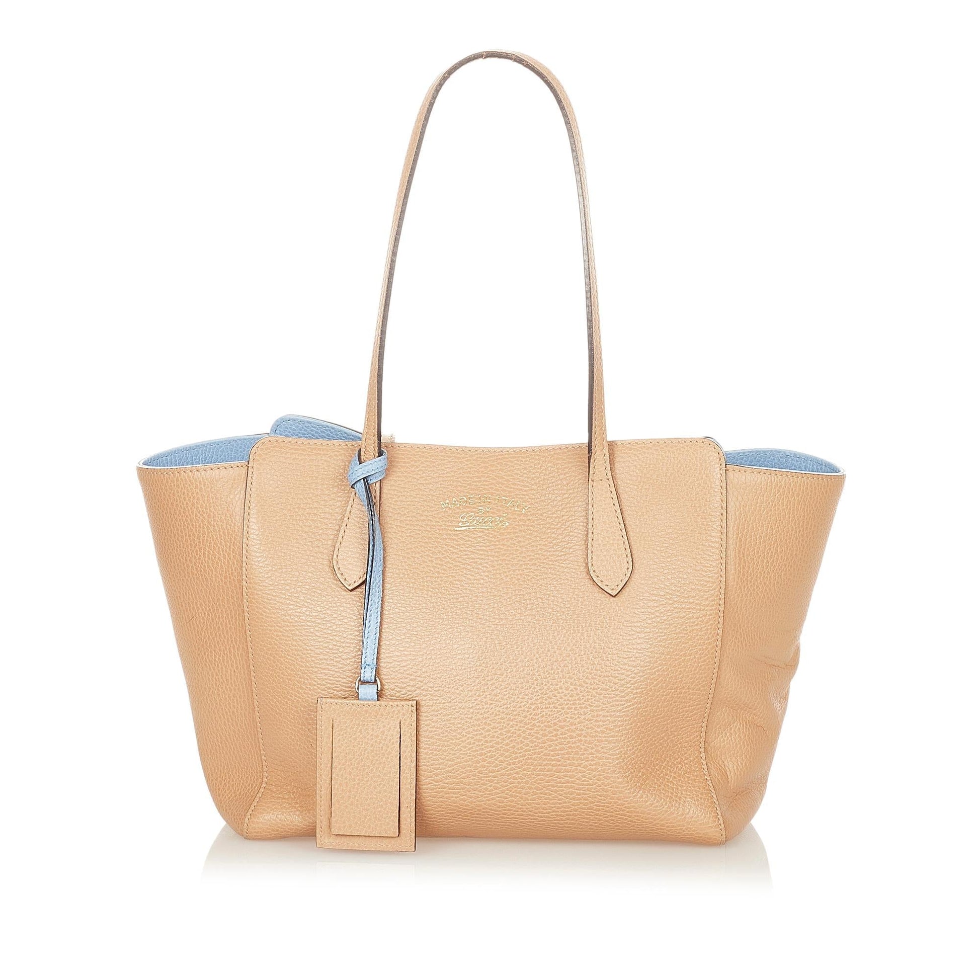 Gucci Swing SHG Leather Calf Brown Tote Bag 6