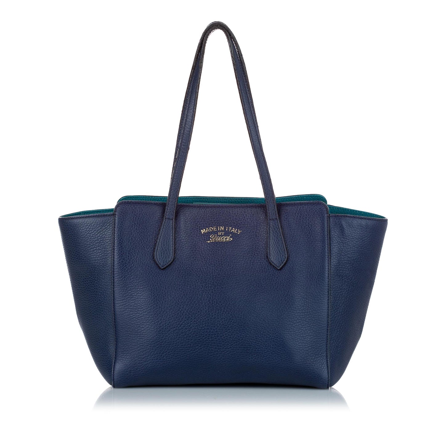 Gucci Swing SHG Leather Calf Blue Tote Bag 5