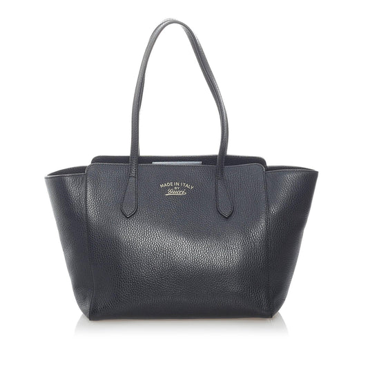 Gucci Swing SHG Leather Calf Black Tote Bag