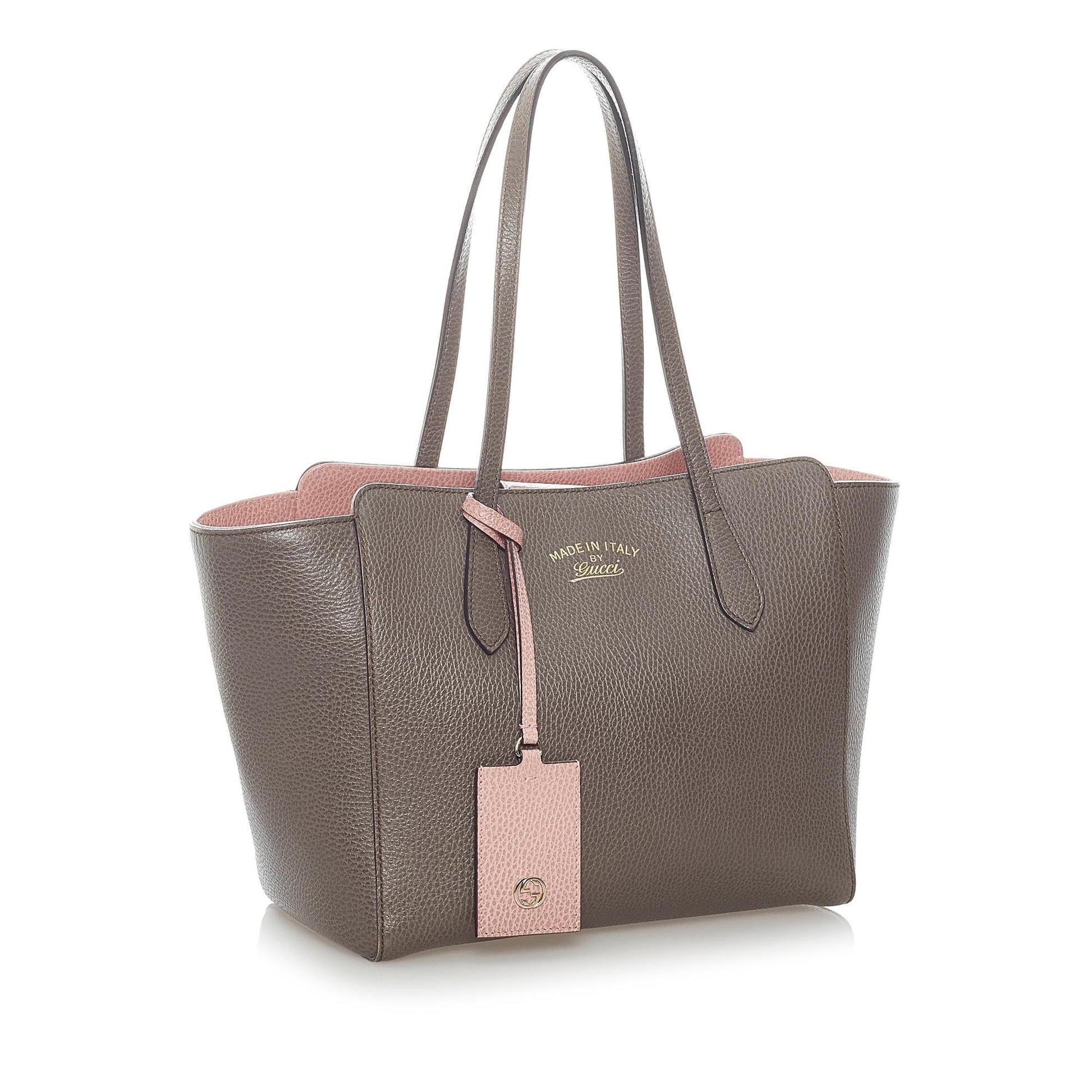 Gucci Swing SHG Leather Calf Brown Tote Bag 7