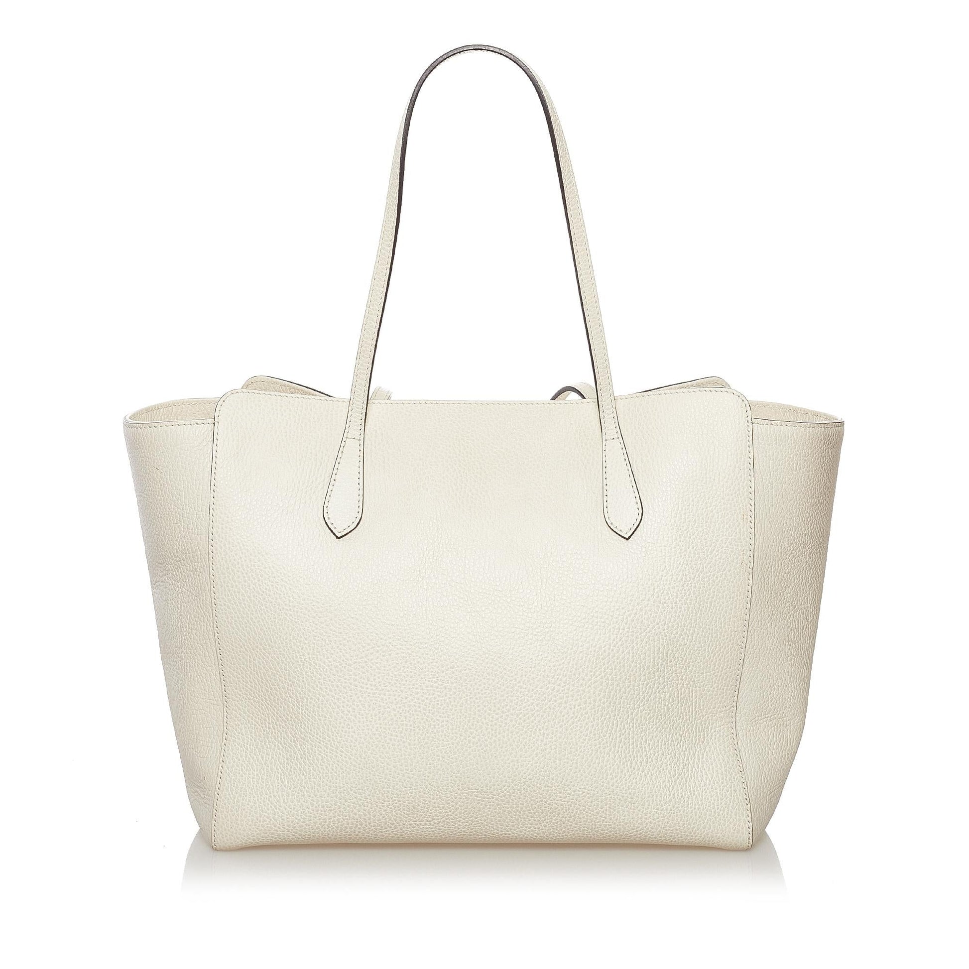 Gucci Swing SHG Leather Calf White Tote Bag 3