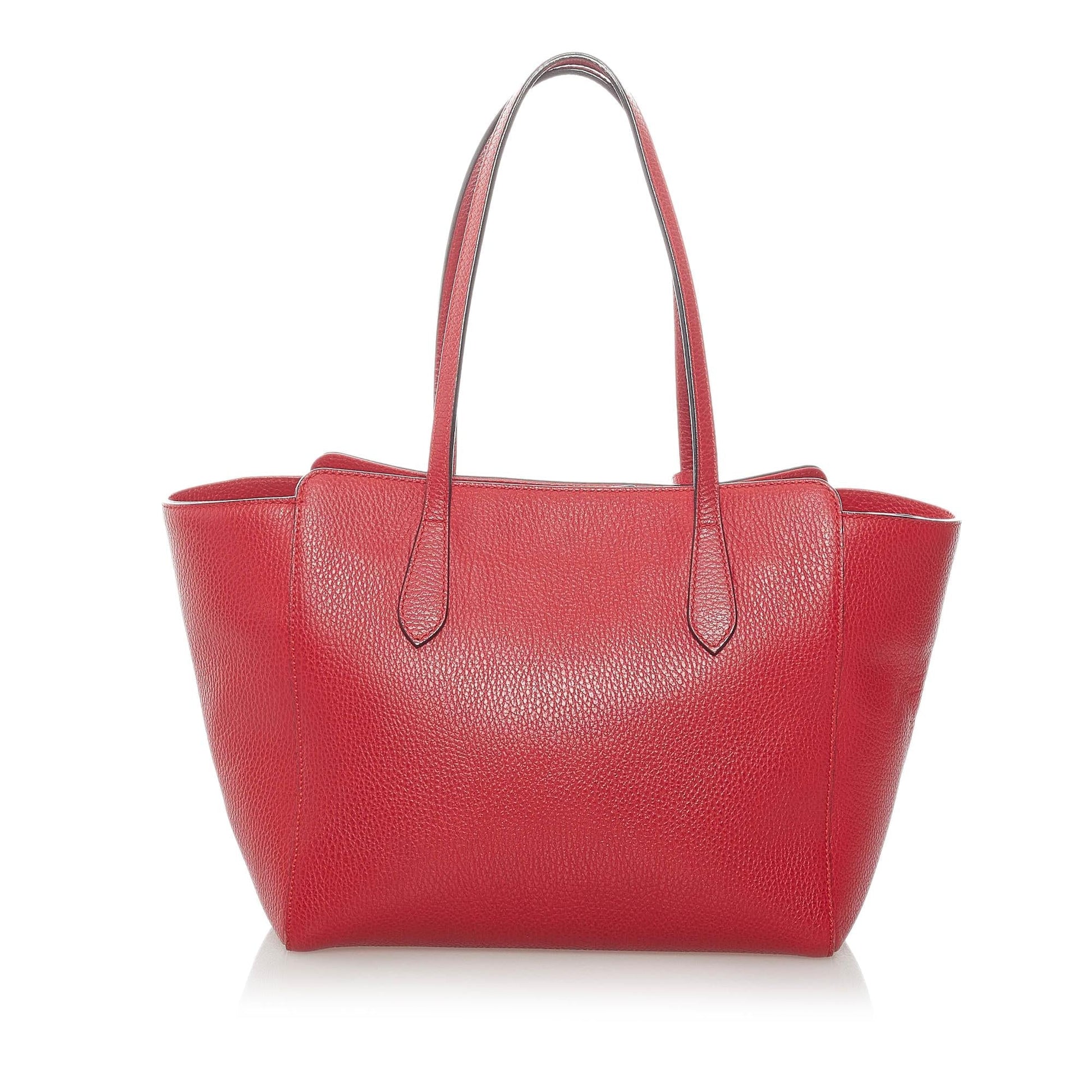 Gucci Swing SHG Leather Calf Red Tote Bag 7