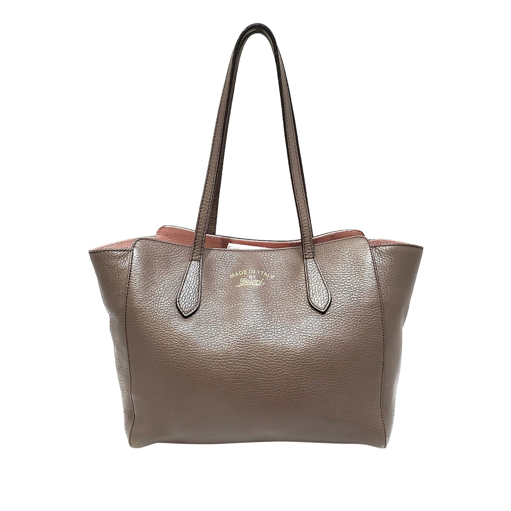 Gucci Swing SHG Leather Calf Brown Tote Bag
