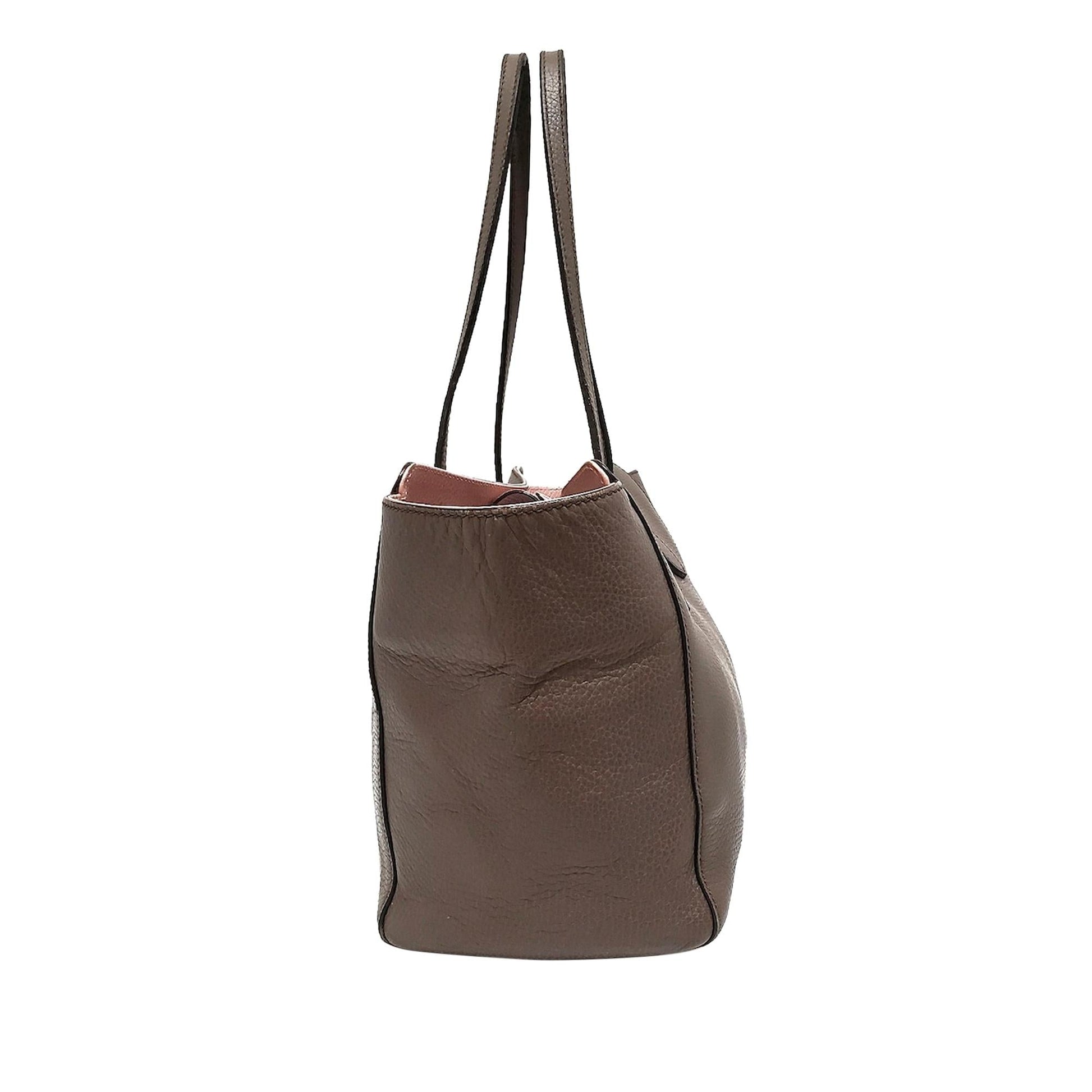 Gucci Swing SHG Leather Calf Brown Tote Bag