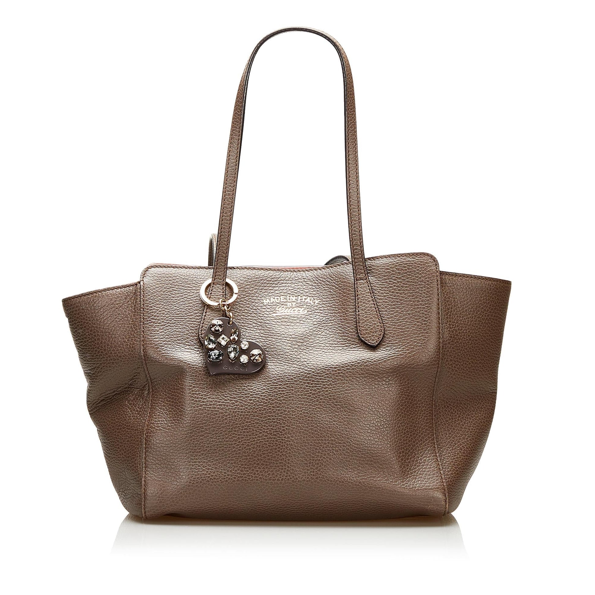 Gucci Swing SHG Leather Calf Brown Tote Bag Bag Shg