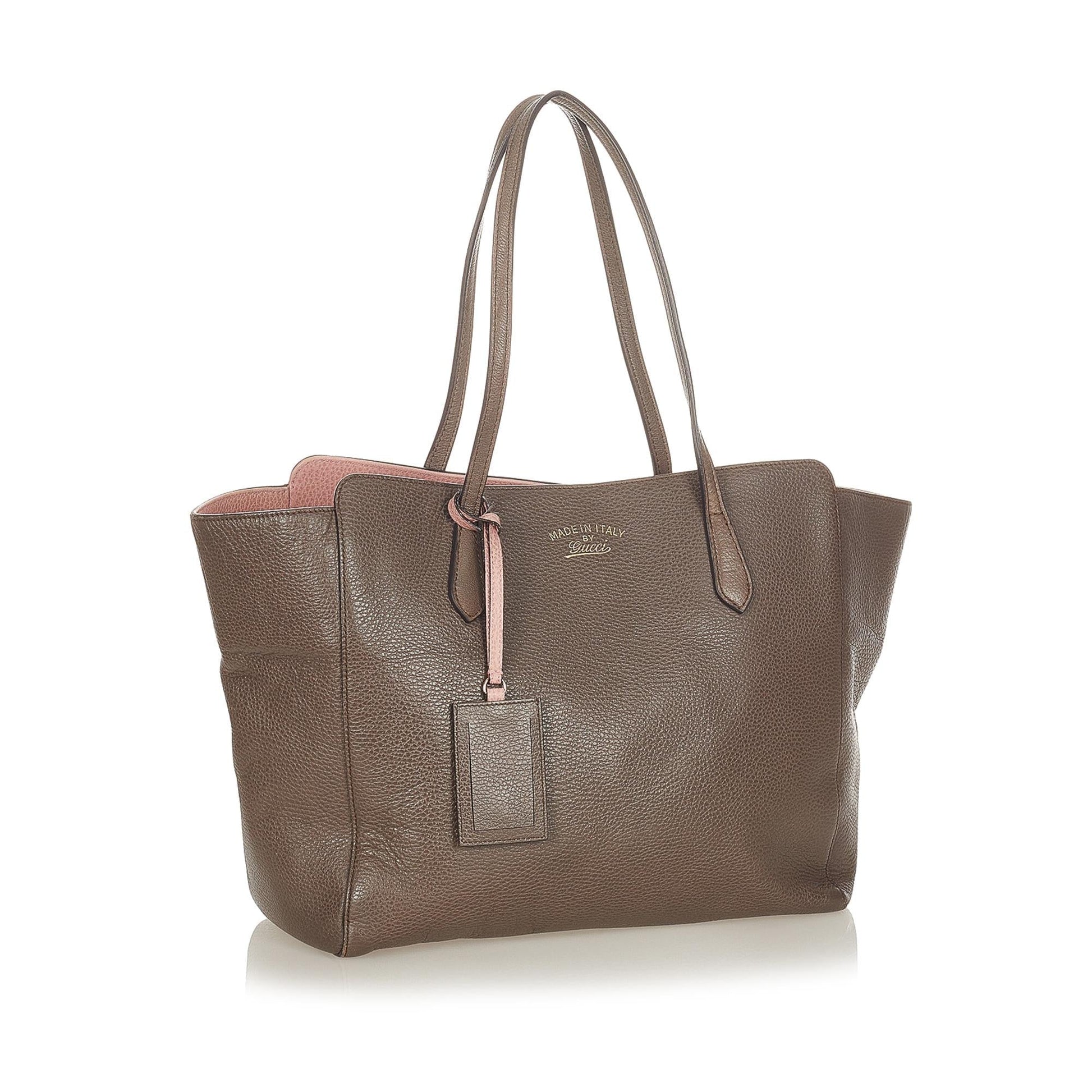 Gucci Swing SHG-ZneLnc Leather Calf Brown Tote Bag