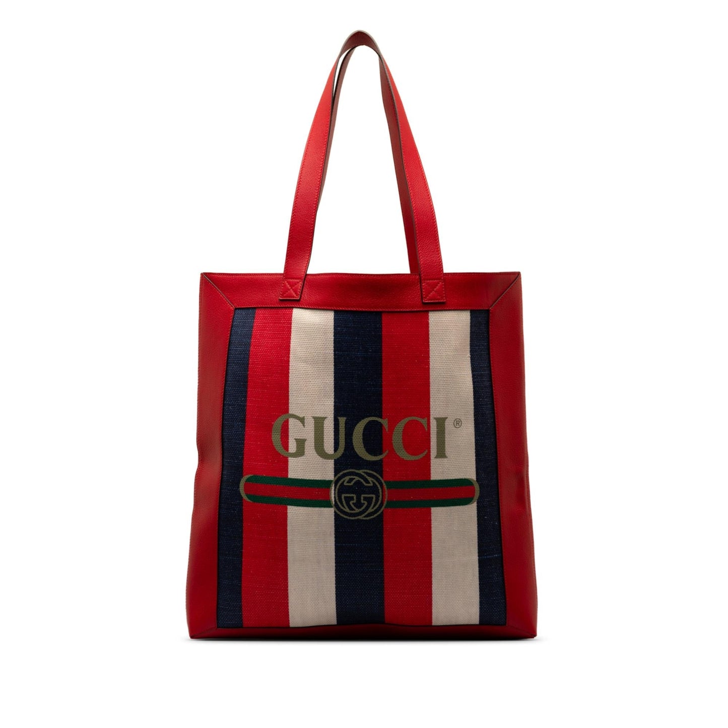 Gucci Sylvie Baiadera SHG-zbwIxg Canvas Calf Red Tote Bag