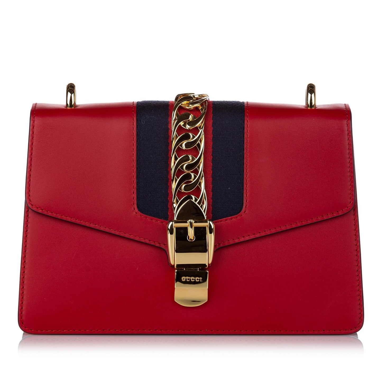 Gucci Sylvie SHG Leather Calf Red Crossbody Bag
