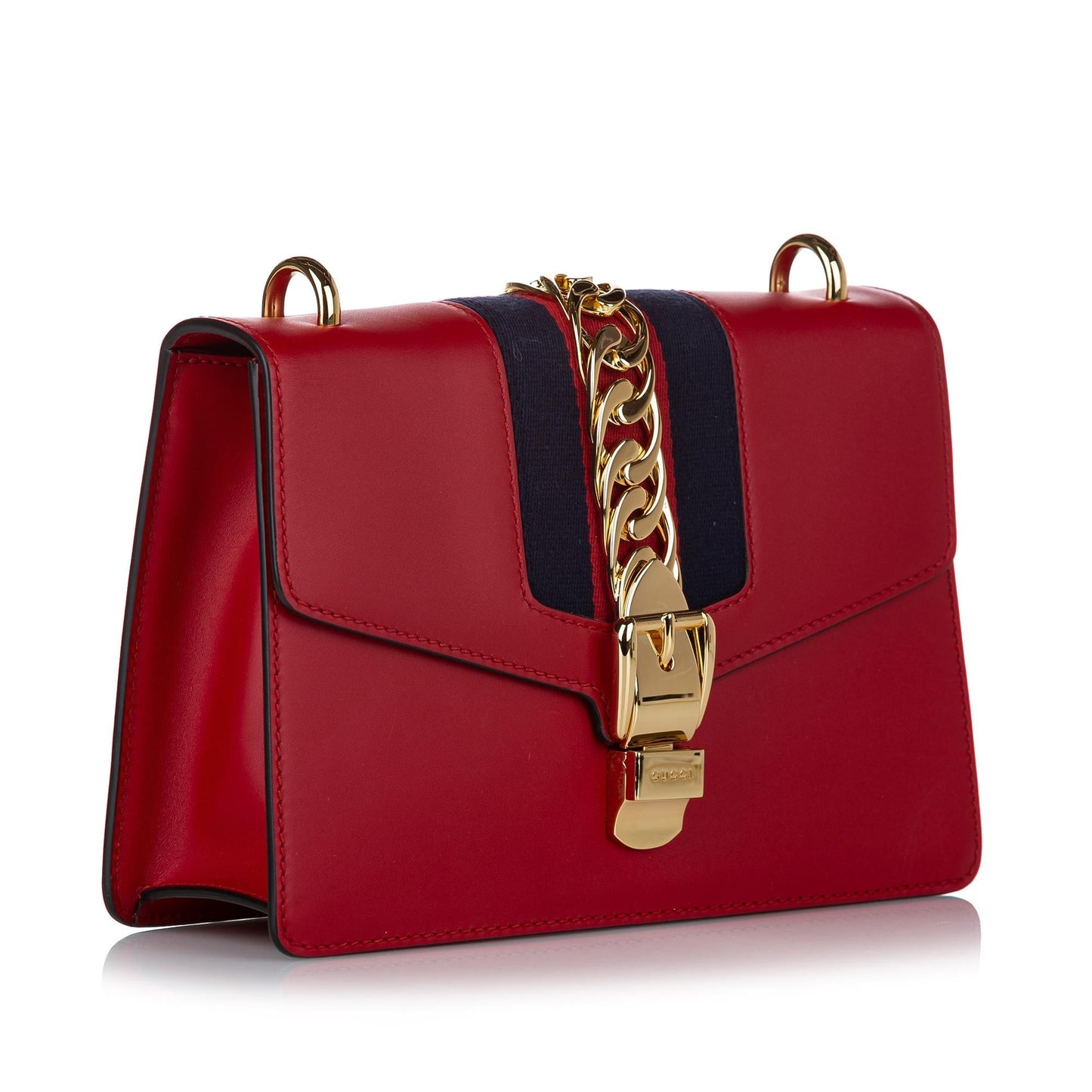 Gucci Sylvie SHG Leather Calf Red Crossbody Bag