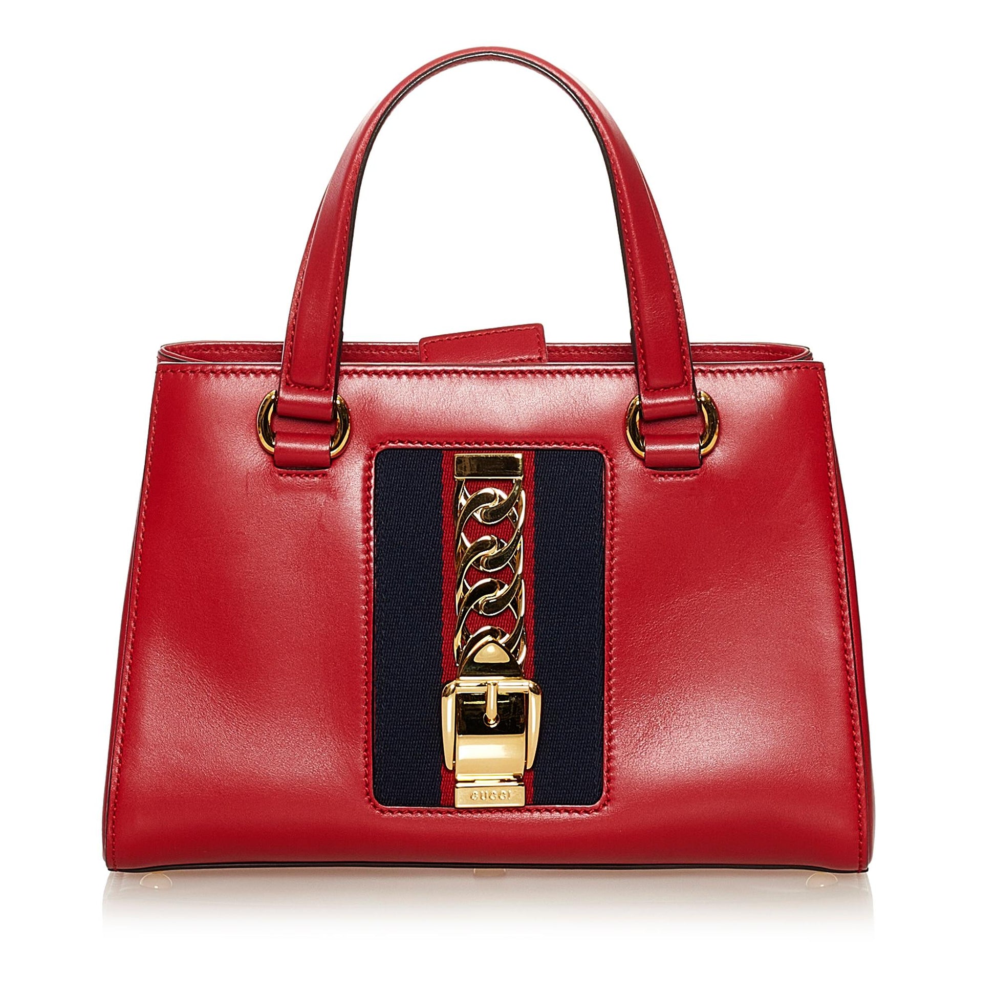 Gucci Sylvie SHG Leather Calf Red Satchel Bag