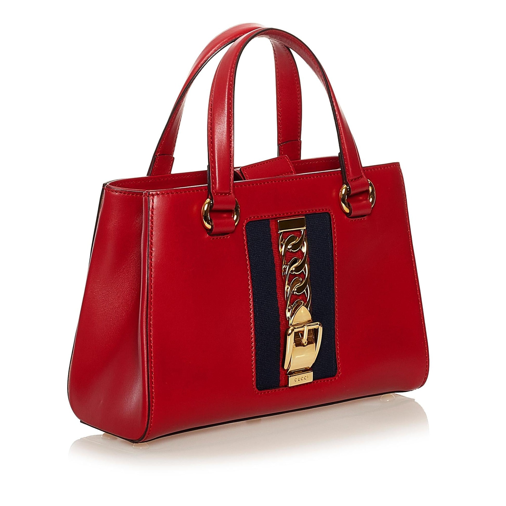 Gucci Sylvie SHG Leather Calf Red Satchel Bag