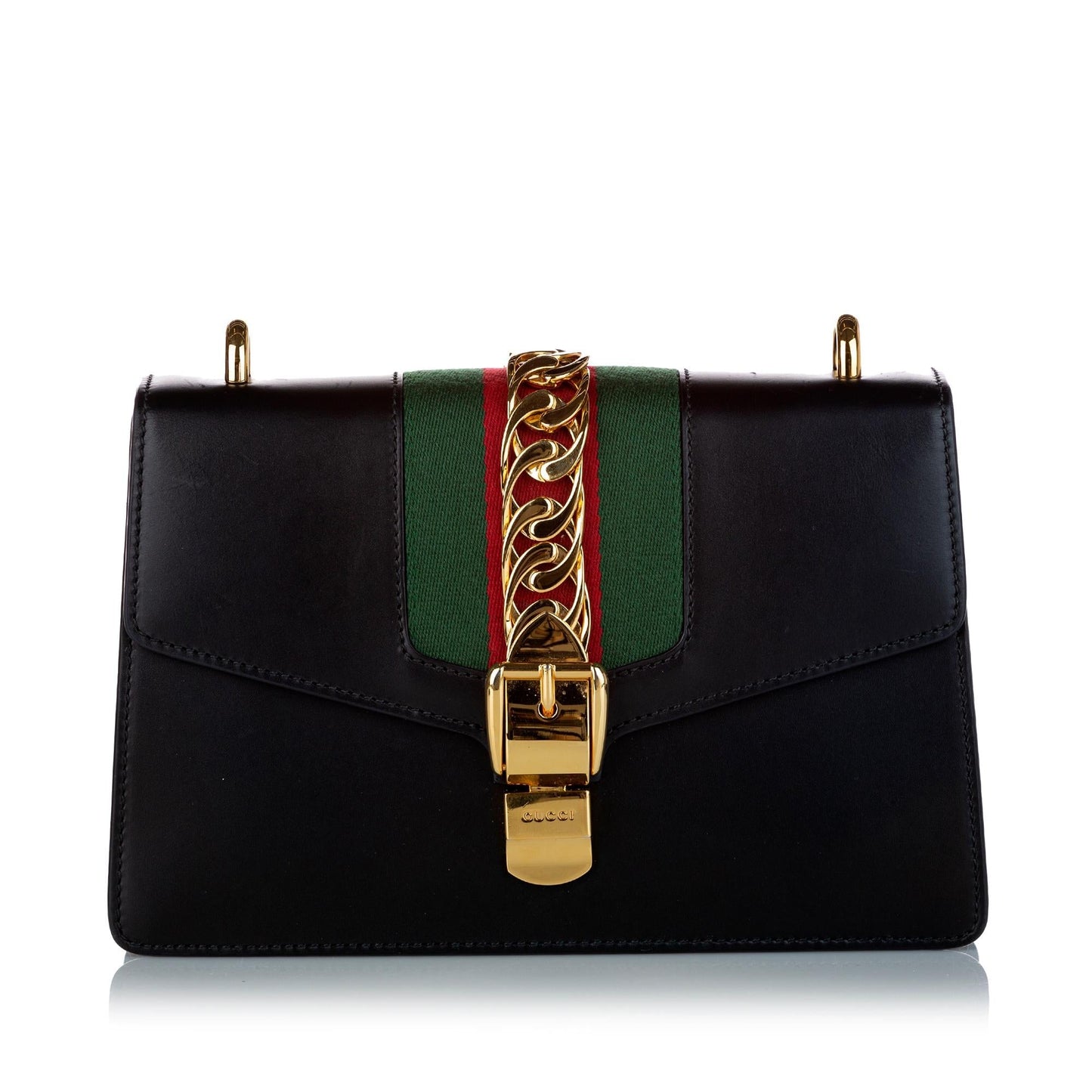 Gucci Sylvie SHG Leather Calf Black Shoulder Bag