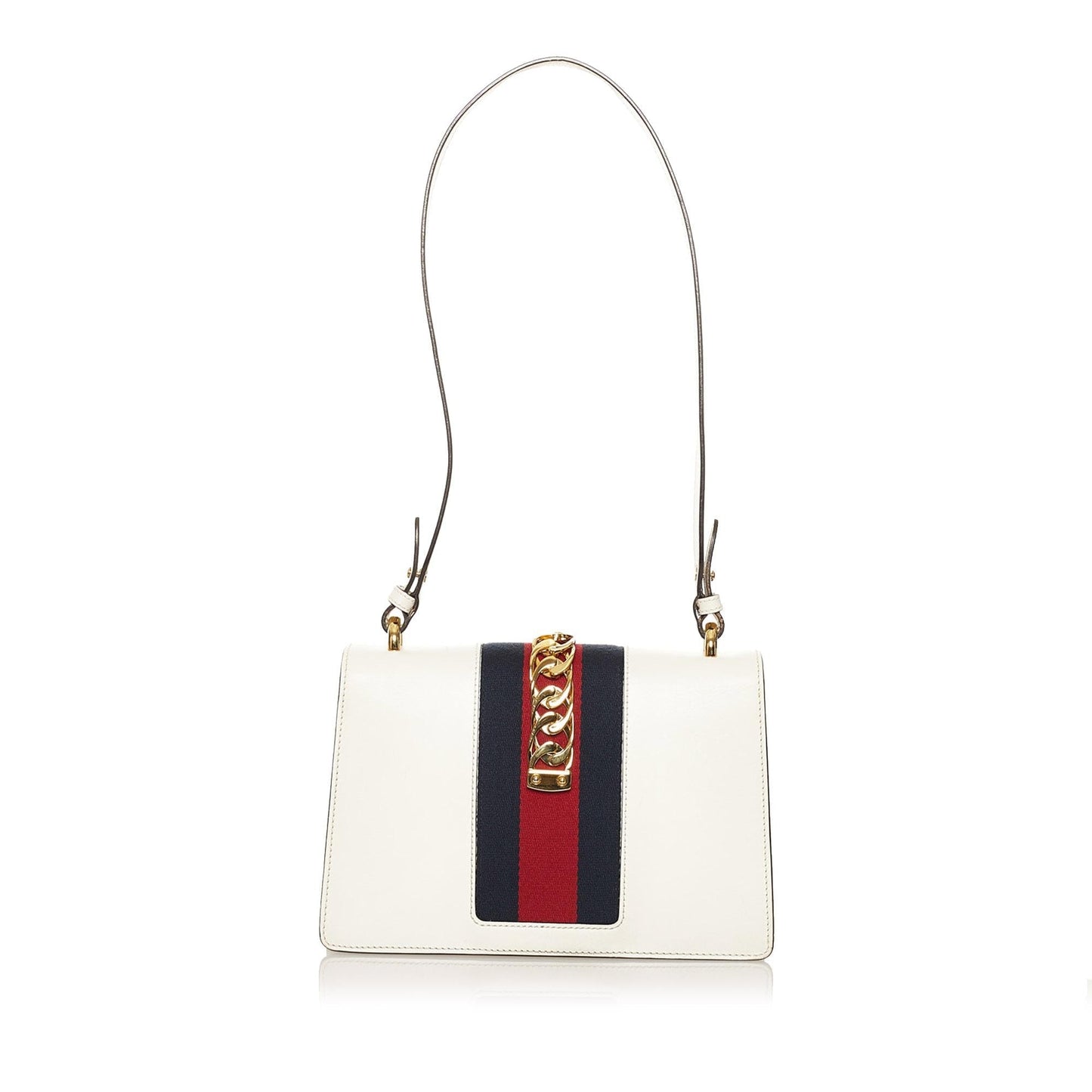 Gucci Sylvie SHG Calf White Shoulder Bag