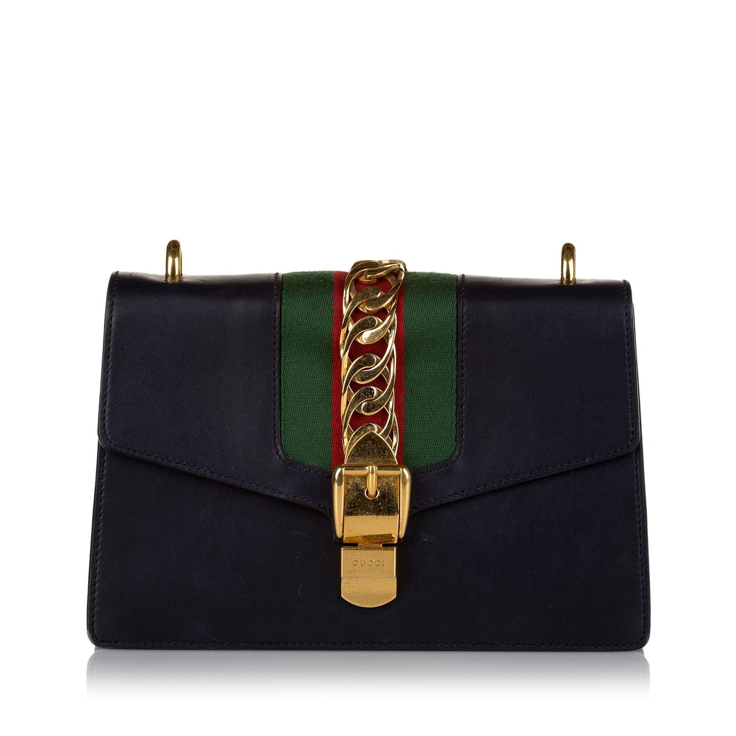 Gucci Sylvie SHG Calf Black Shoulder Bag