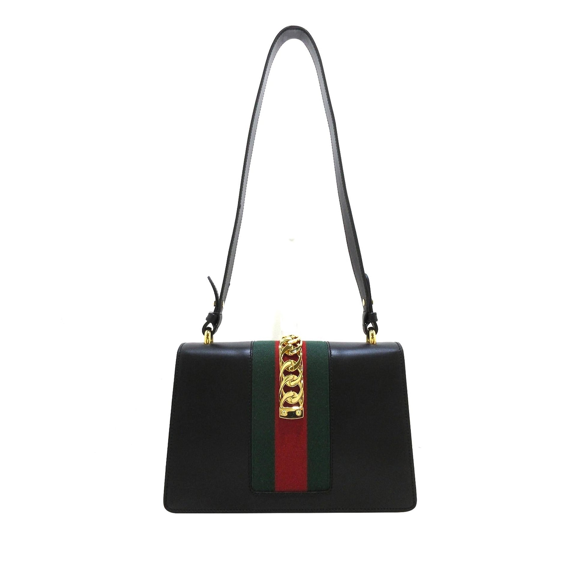 Gucci Sylvie SHG-exQkPs Calf Black Shoulder Bag