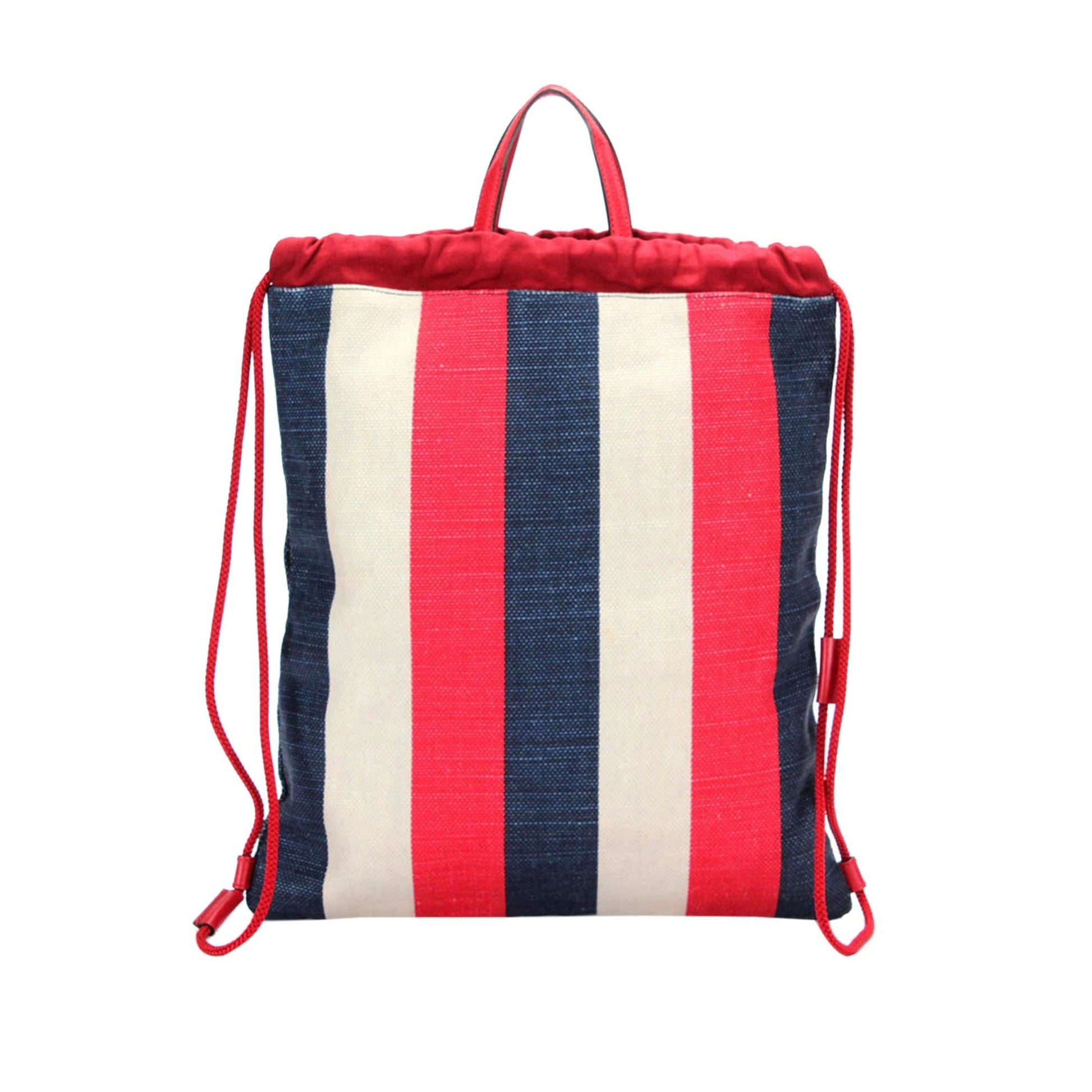Gucci Sylvie Stripe Drawstring Backpack SHG-q4xOwU Canvas Calf Red Jewelry