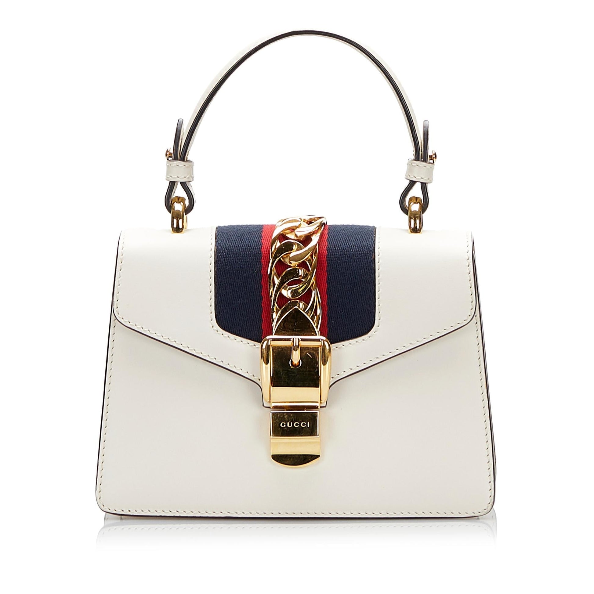 Gucci Sylvie SHG-yTdlno Calf White Satchel Bag