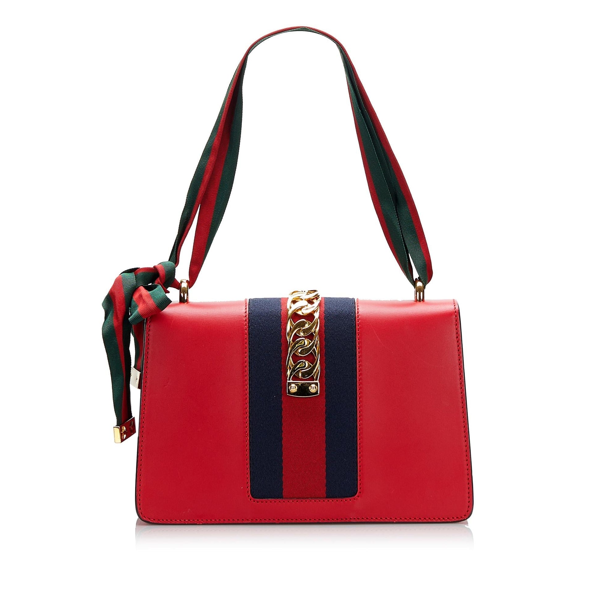 Gucci Sylvie SHG-IwWjT8 Calf Red Shoulder Bag