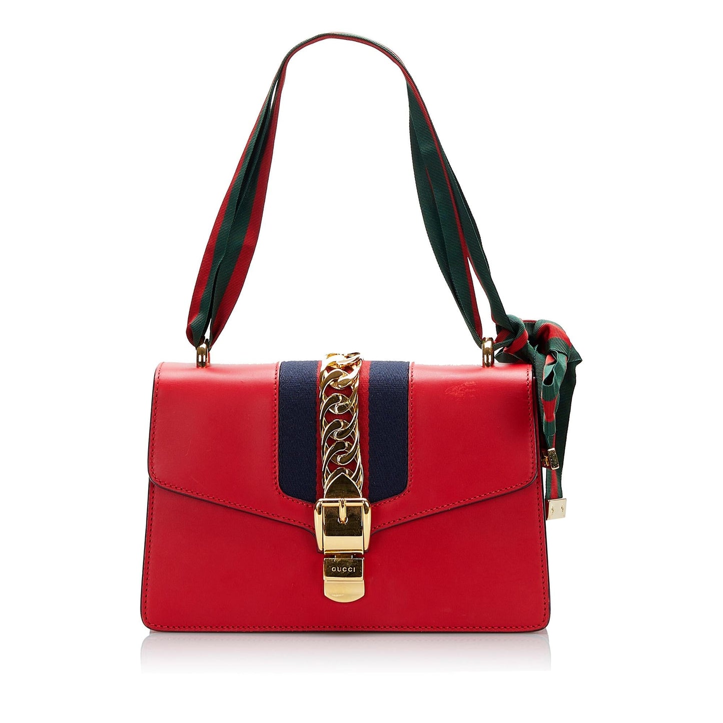 Gucci Sylvie SHG-IwWjT8 Calf Red Shoulder Bag