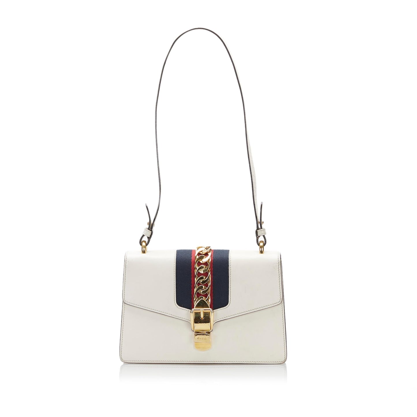 Gucci Sylvie SHG-QkOd0W Calf White Shoulder Bag
