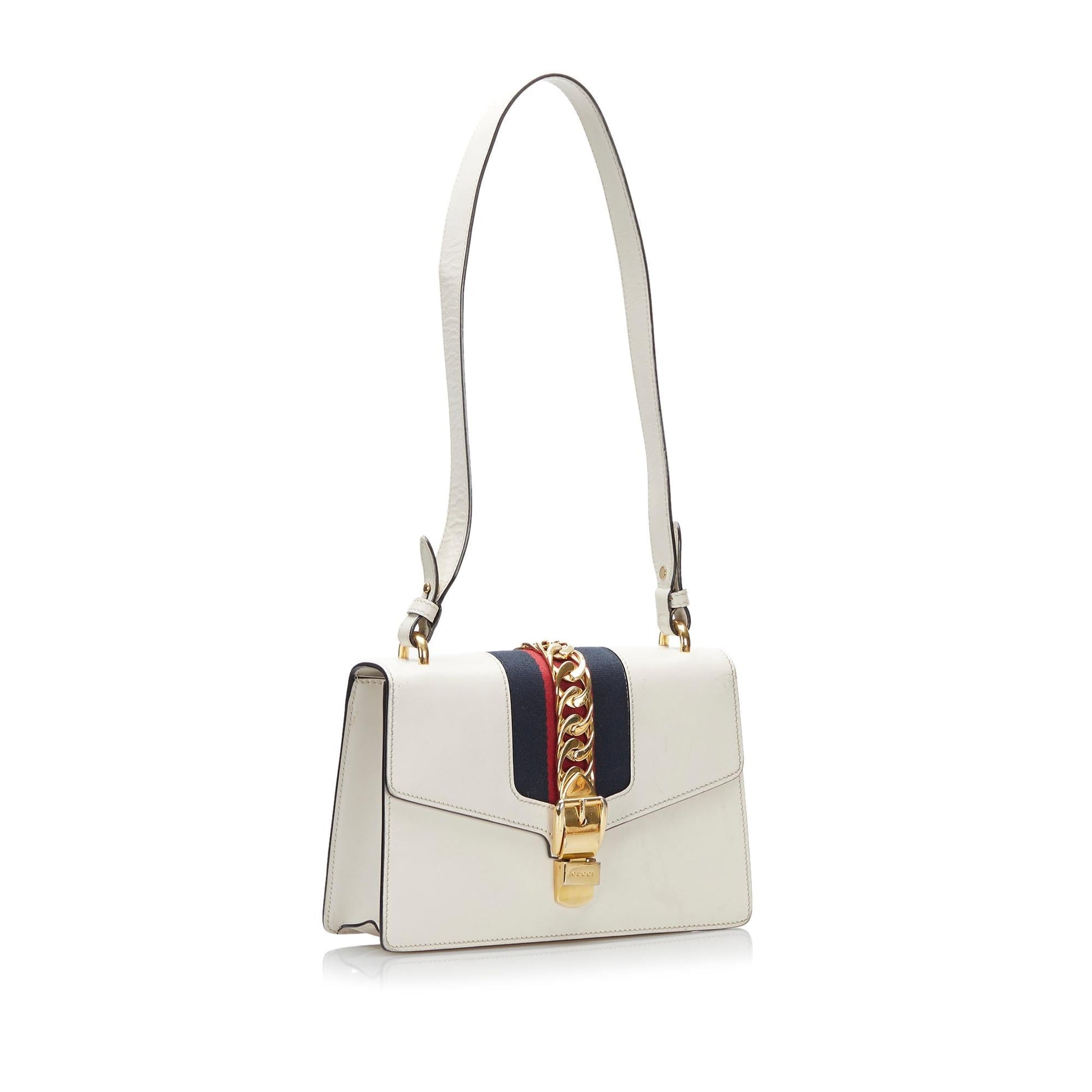 Gucci Sylvie SHG-QkOd0W Calf White Shoulder Bag