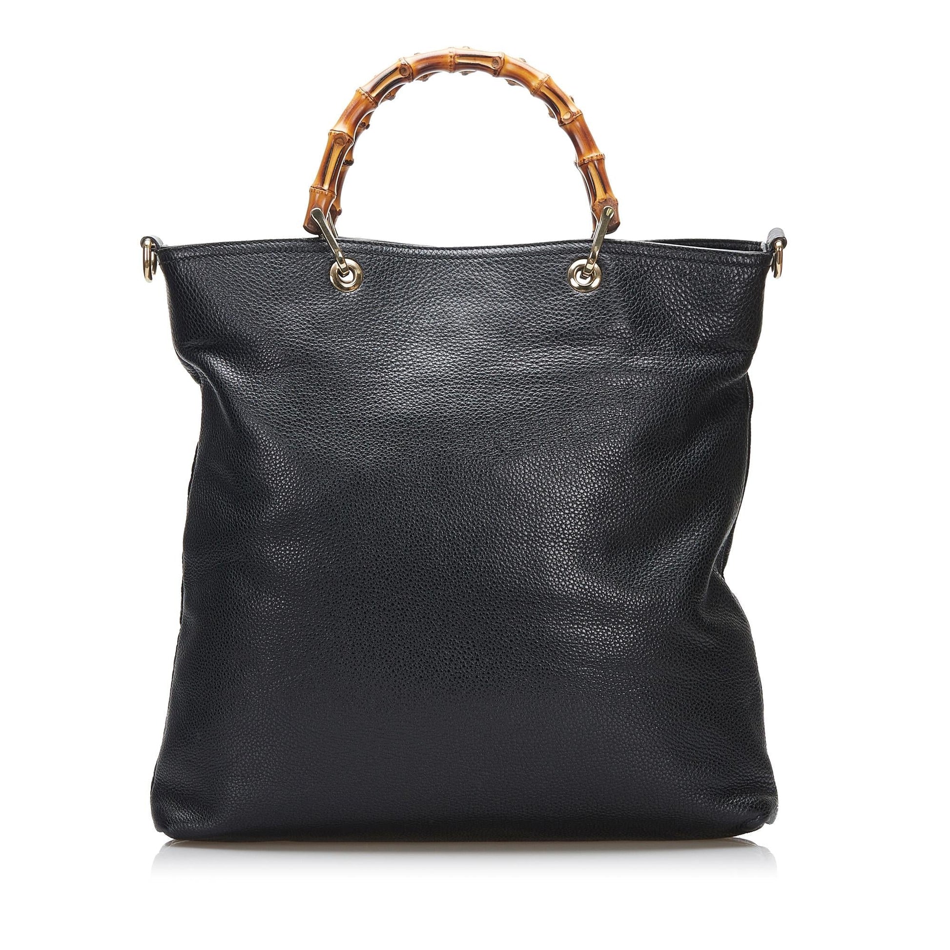 Gucci Tall Bamboo Shopper SHG-niUYGq Calf Black Satchel Bag