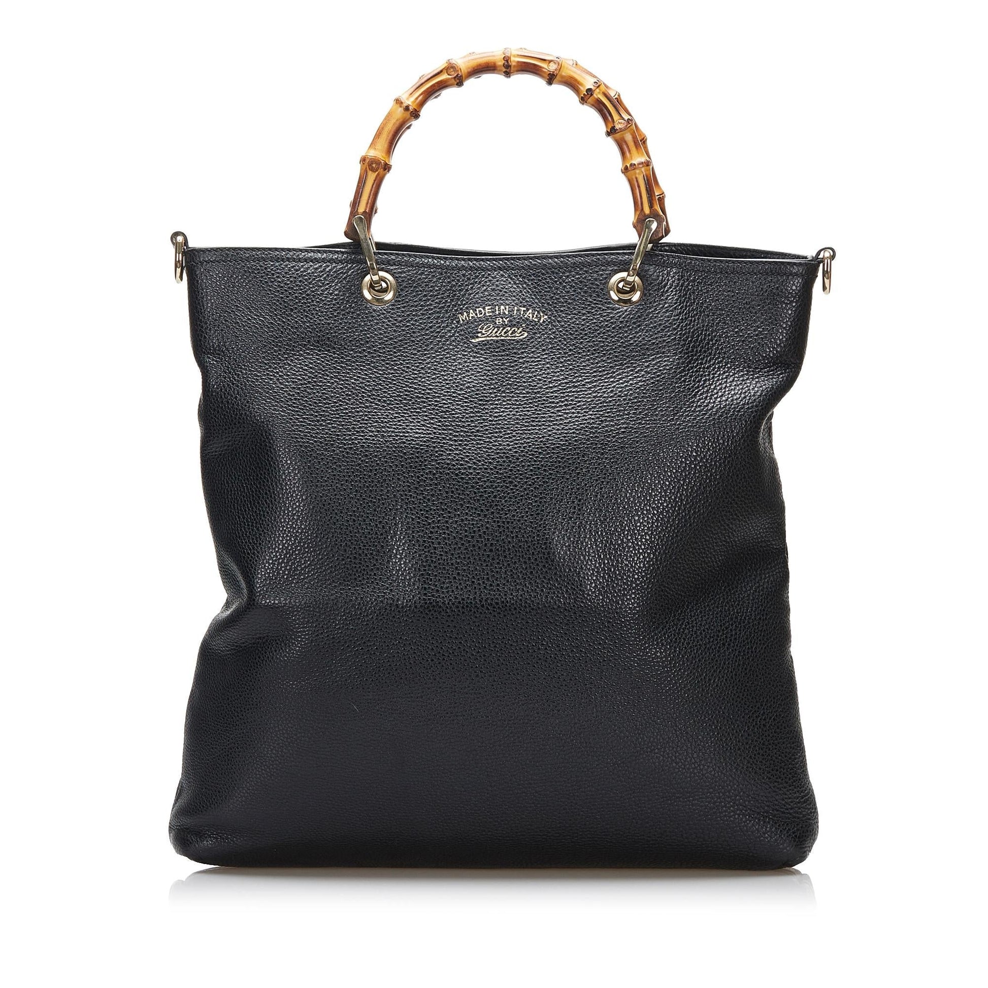 Gucci Tall Bamboo Shopper SHG-niUYGq Calf Black Satchel Bag