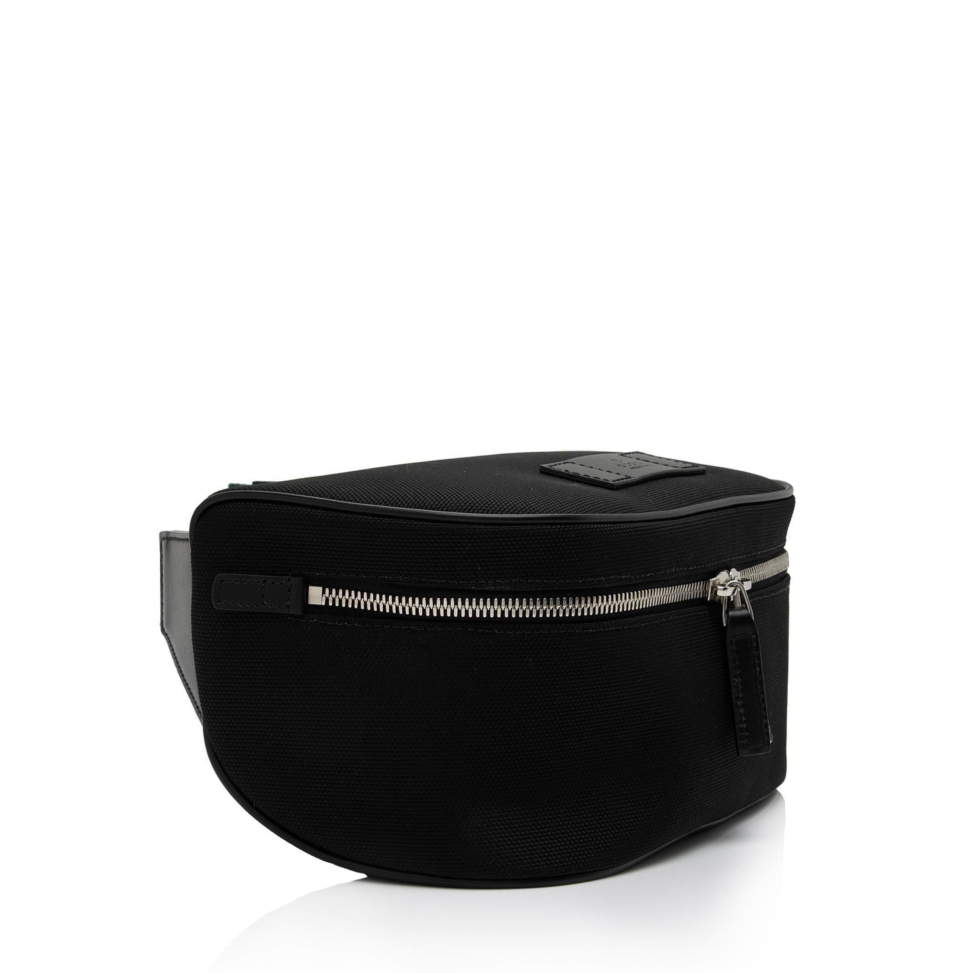 Gucci Techno Web Belt SHF-H9w0O5 Leather Canvas Nylon Black Accessory