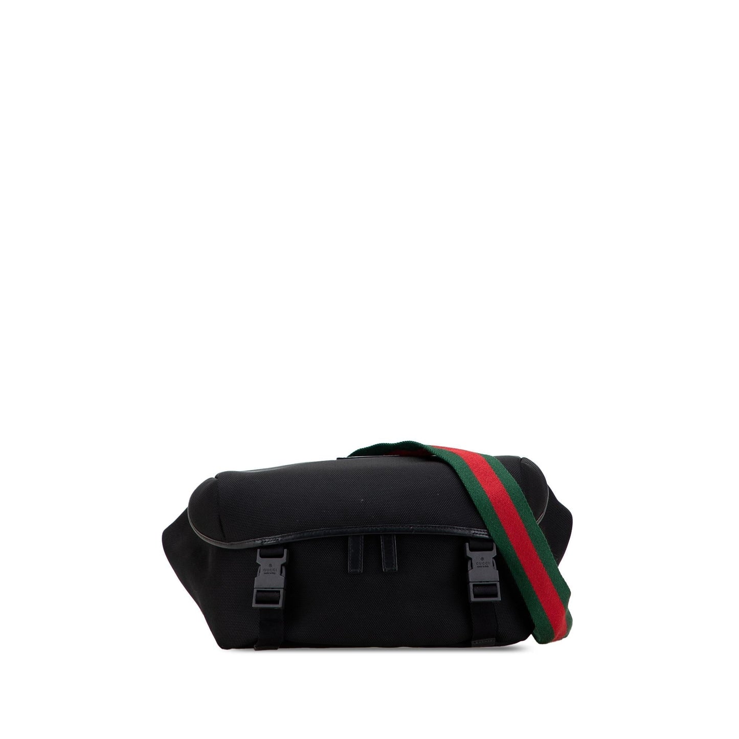 Gucci Techno Web Belt Canvas Calf Black Accessory