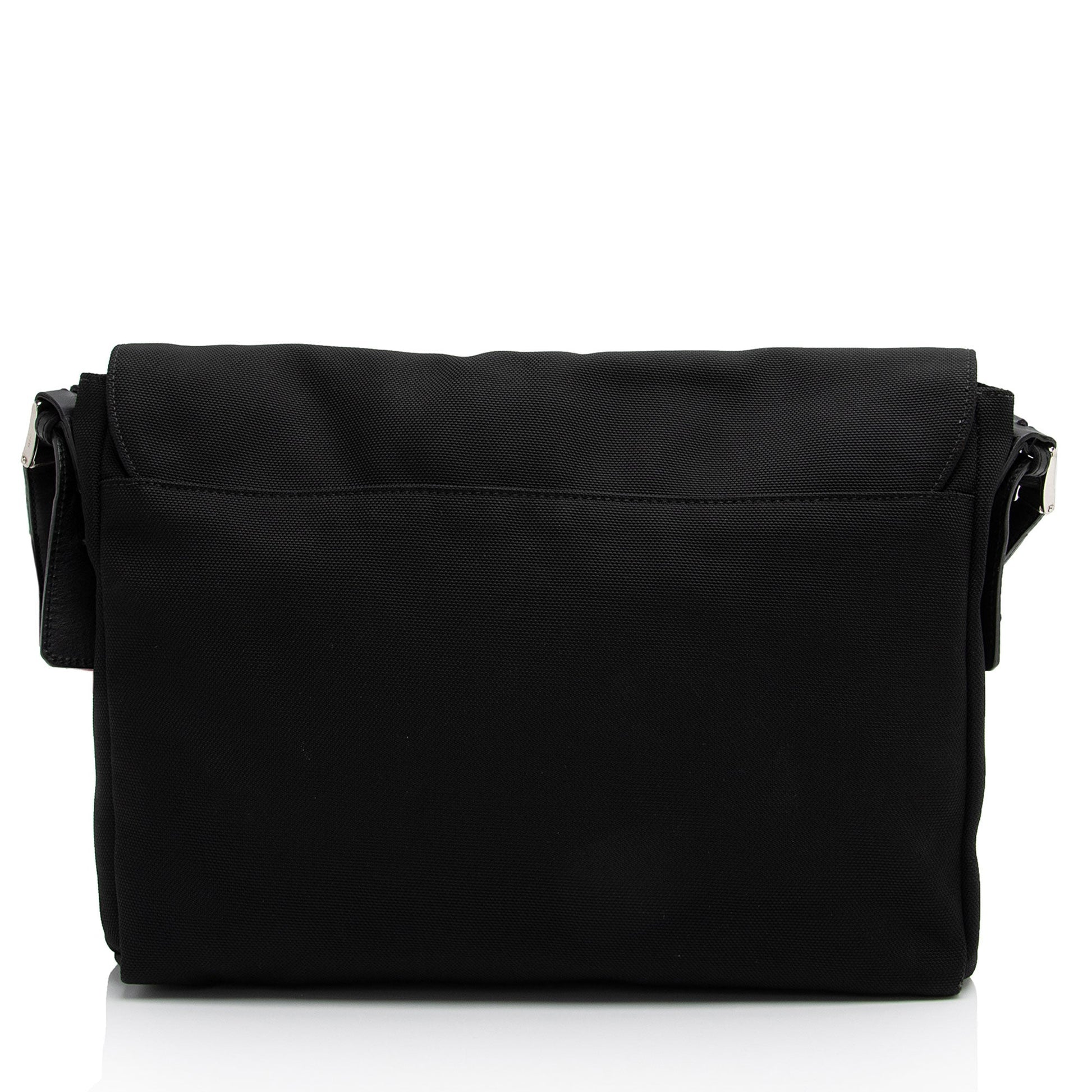 Gucci Techno Web Strap Messenger SHF-fSJ95Q Canvas Nylon Black Flap Shoulder Bag