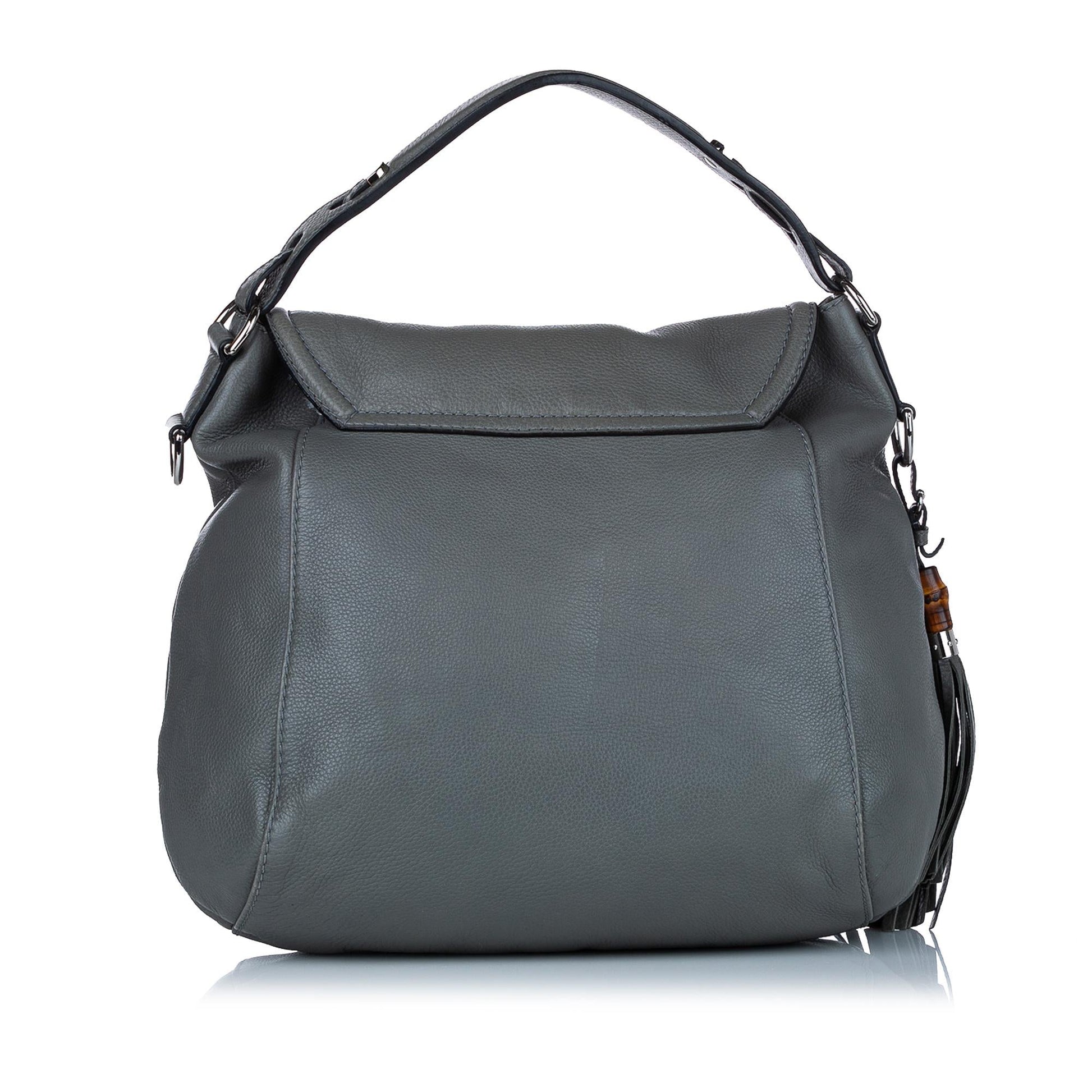 Gucci Techno Horsebit SHG Leather Calf Grey Satchel Bag