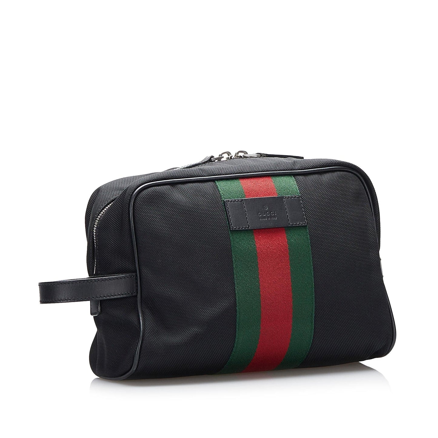 Gucci Techno Web Canvas Calf Black Clutch Bag Canvas Clutch