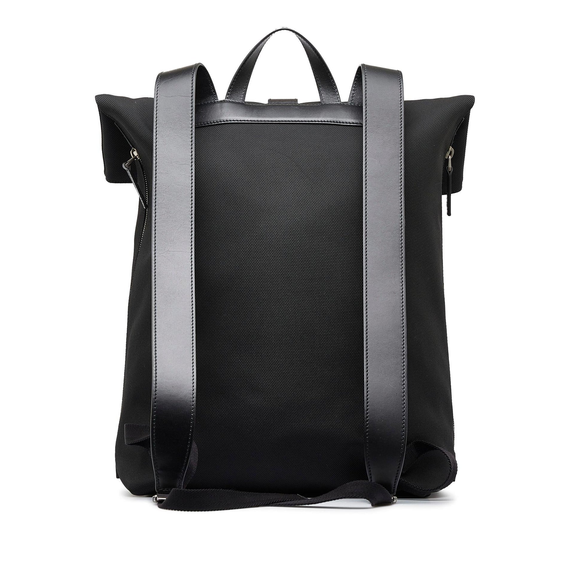 Gucci Techno Web Fold Over Backpack Canvas Black Shg U9Fhbg