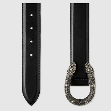 Gucci 's Tiger Head Buckle Leather Belt