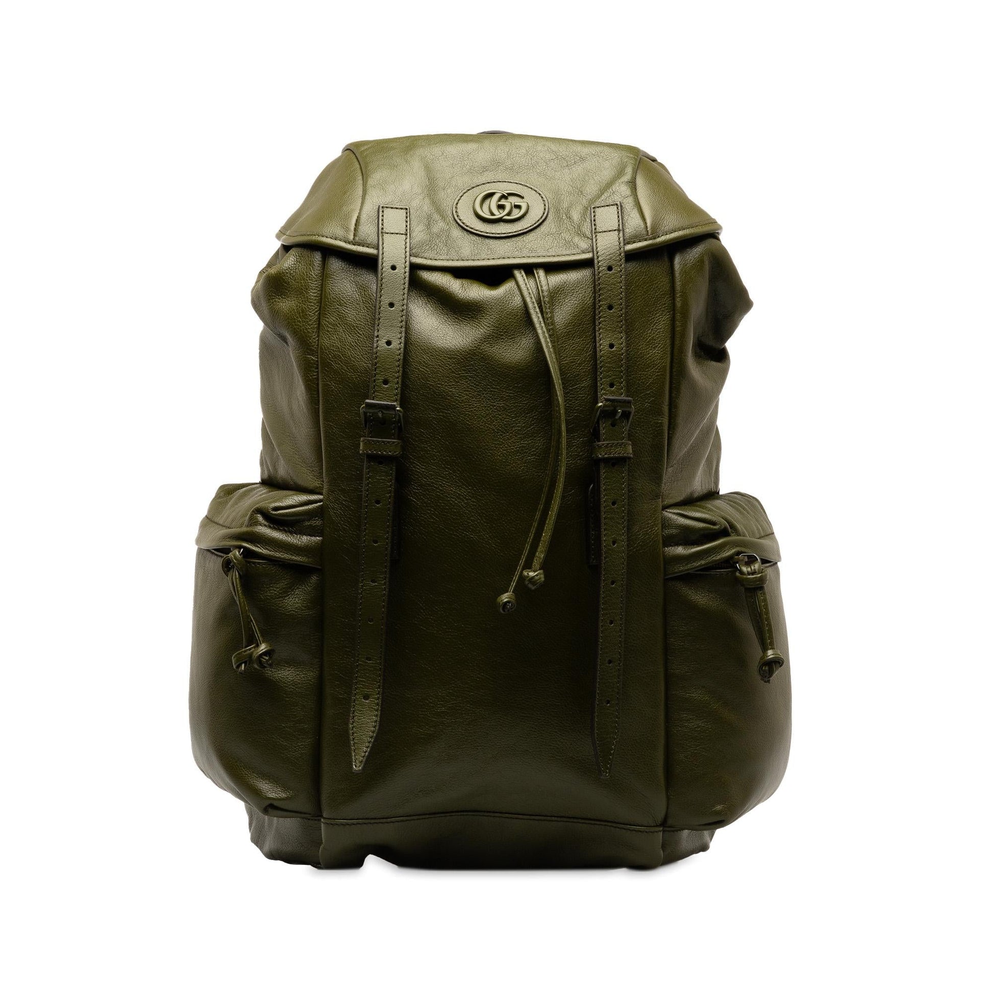 Gucci Tonal GG Double Pocket Belt Calf Green Accessory