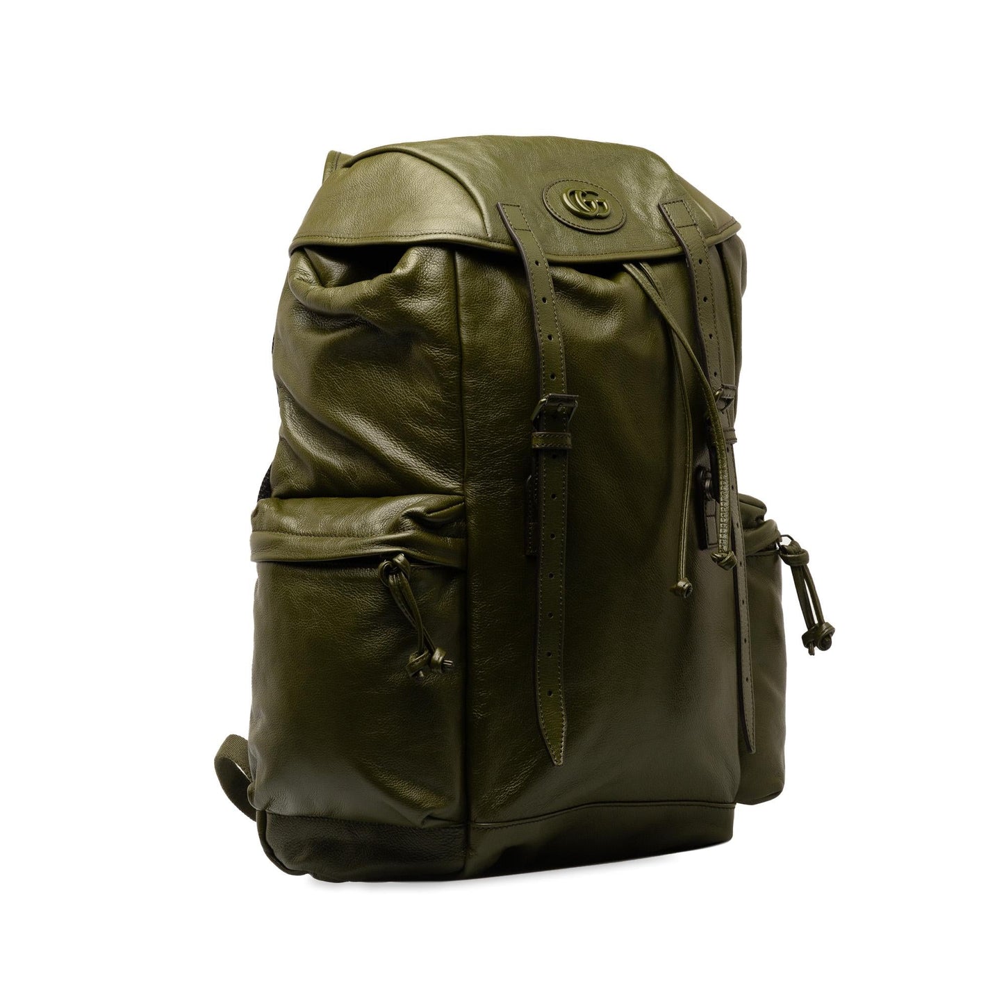 Gucci Tonal GG Double Pocket Belt Calf Green Accessory