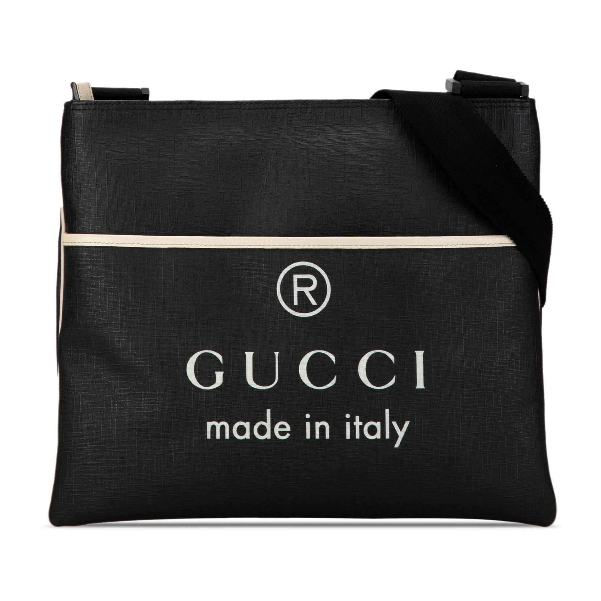 Gucci Trademark SHG-f14qOg Canvas Black Logo Crossbody Bag