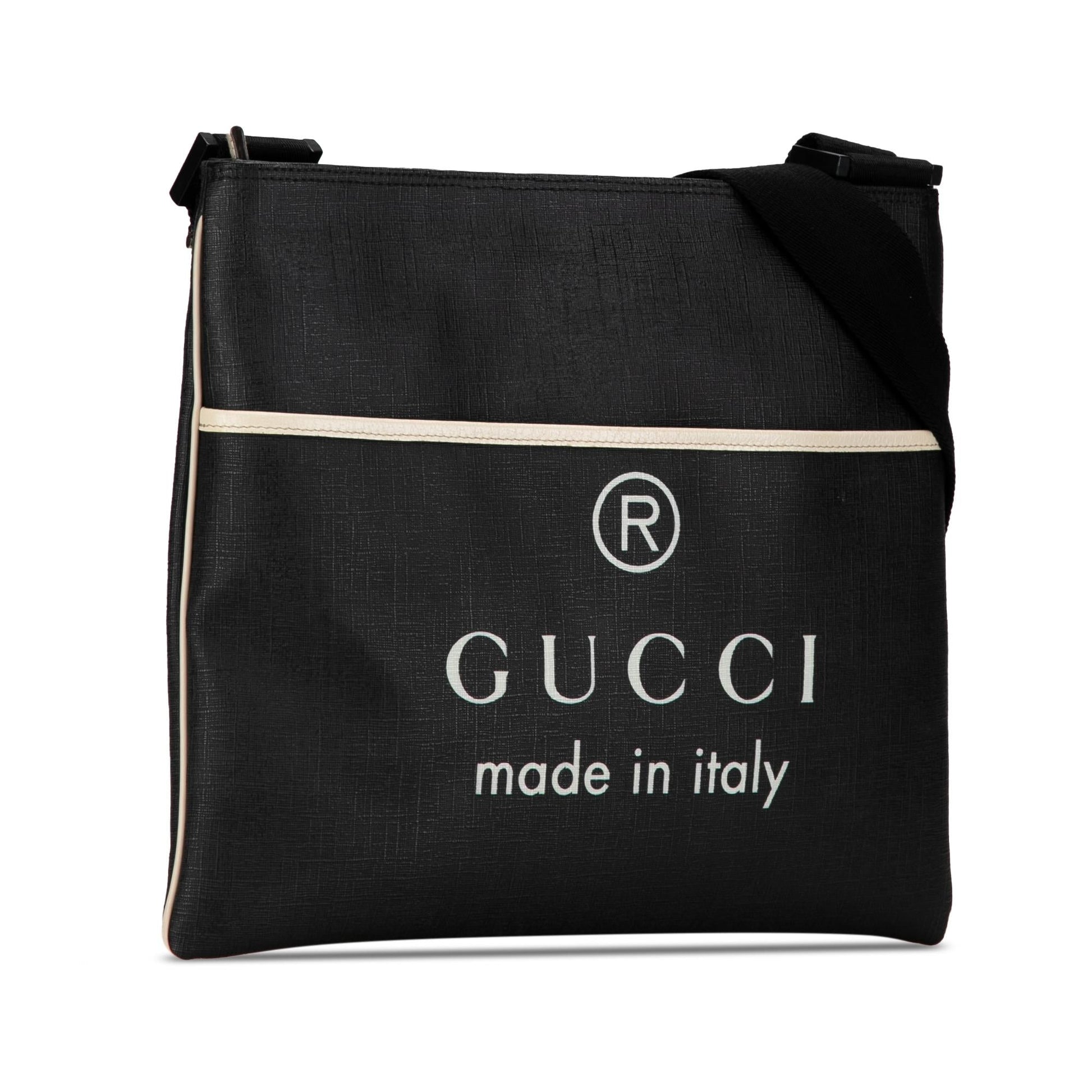 Gucci Trademark SHG-f14qOg Canvas Black Logo Crossbody Bag