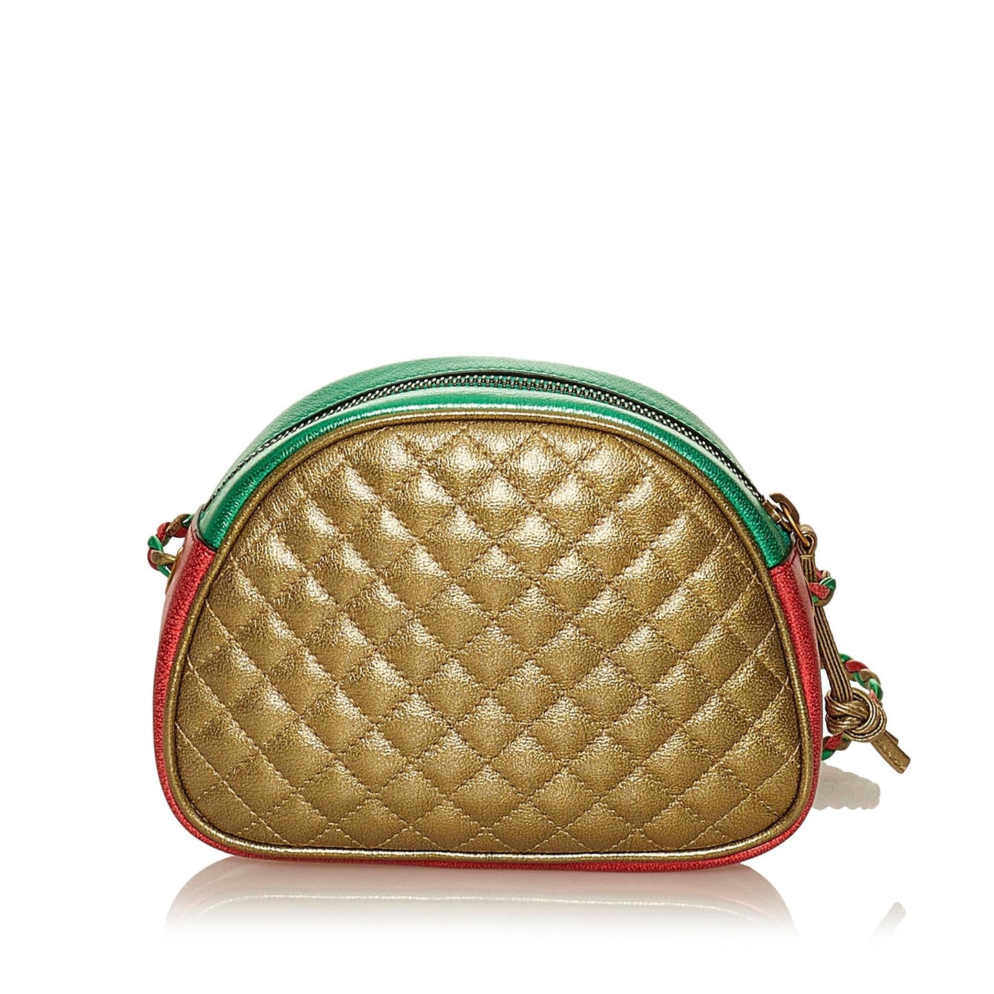 Gucci Trapuntata SHG Leather Calf Red Green Crossbody Bag