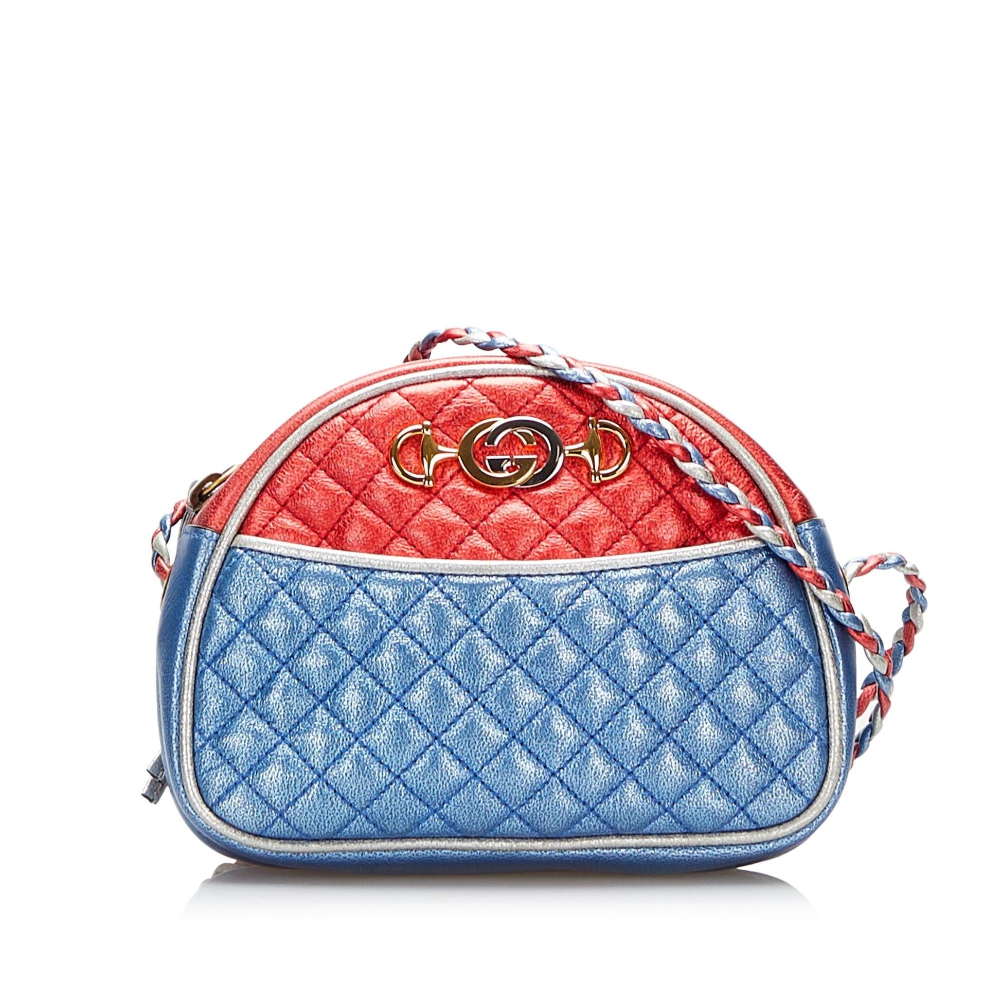 Gucci Trapuntata SHG-fwy0a0 Calf Blue Crossbody Bag
