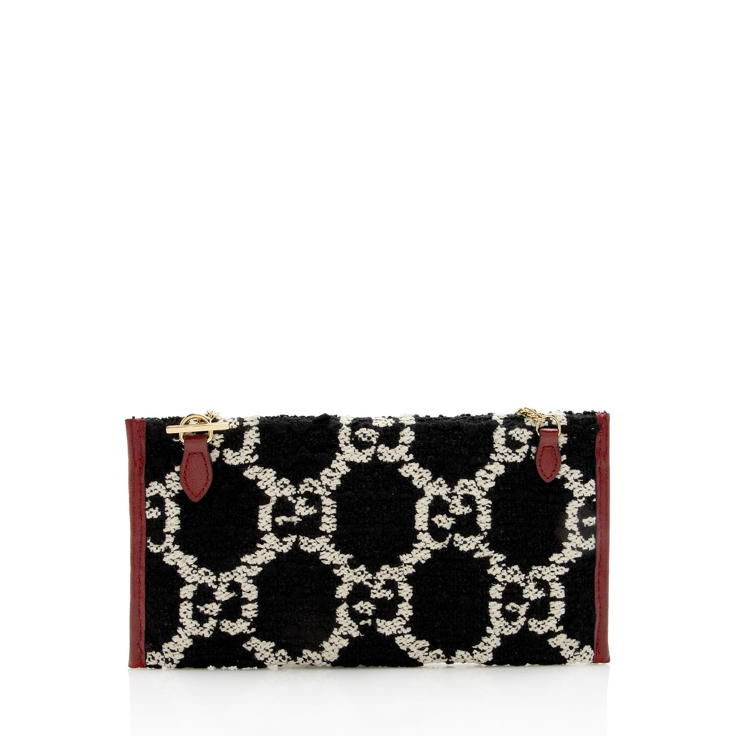 Gucci Tweed Pochette SHF Leather Blue Red Clutch Bag