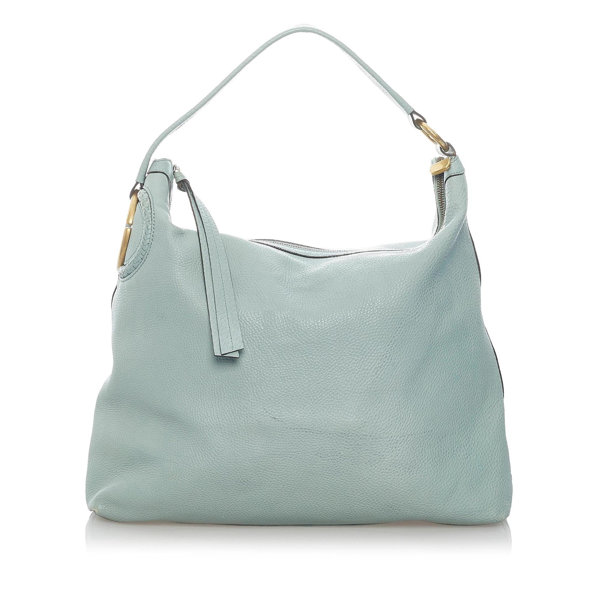 Gucci Twill SHG Leather Calf Blue Shoulder Bag