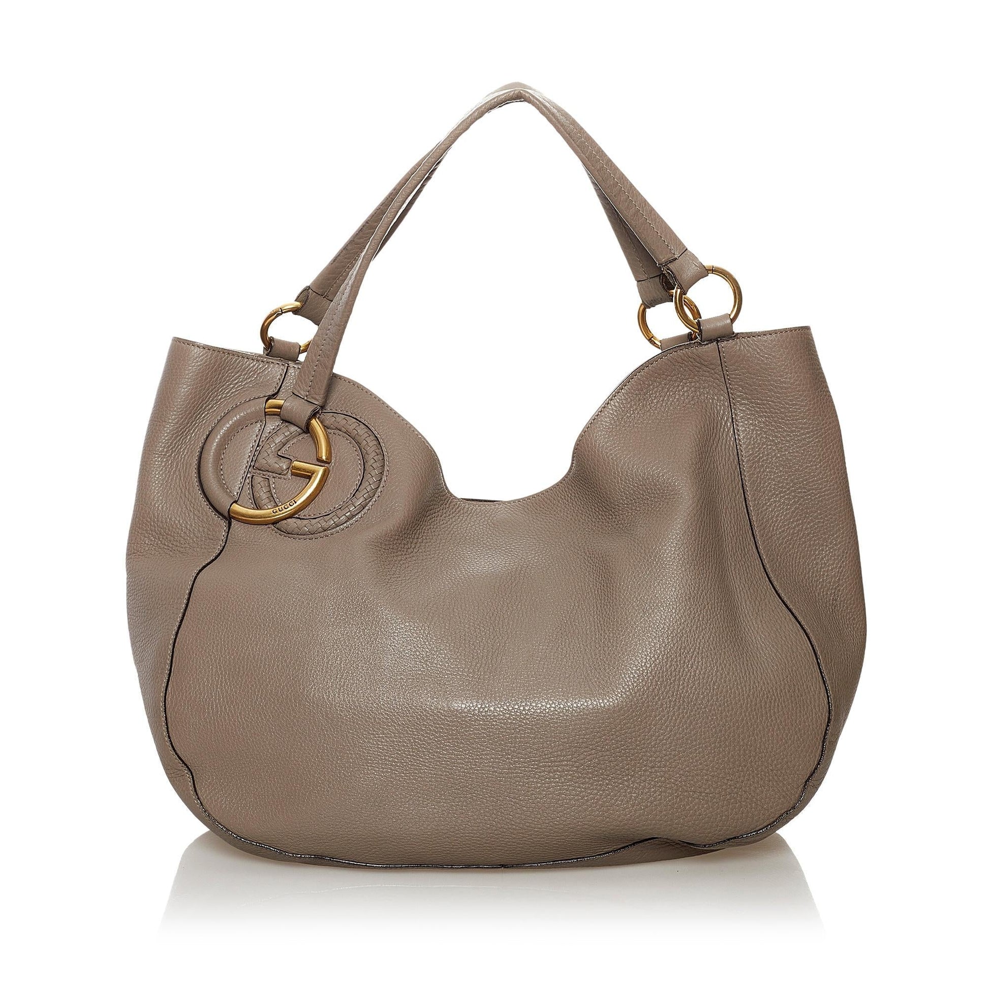 Gucci Twill SHG Leather Calf Grey Tote Bag