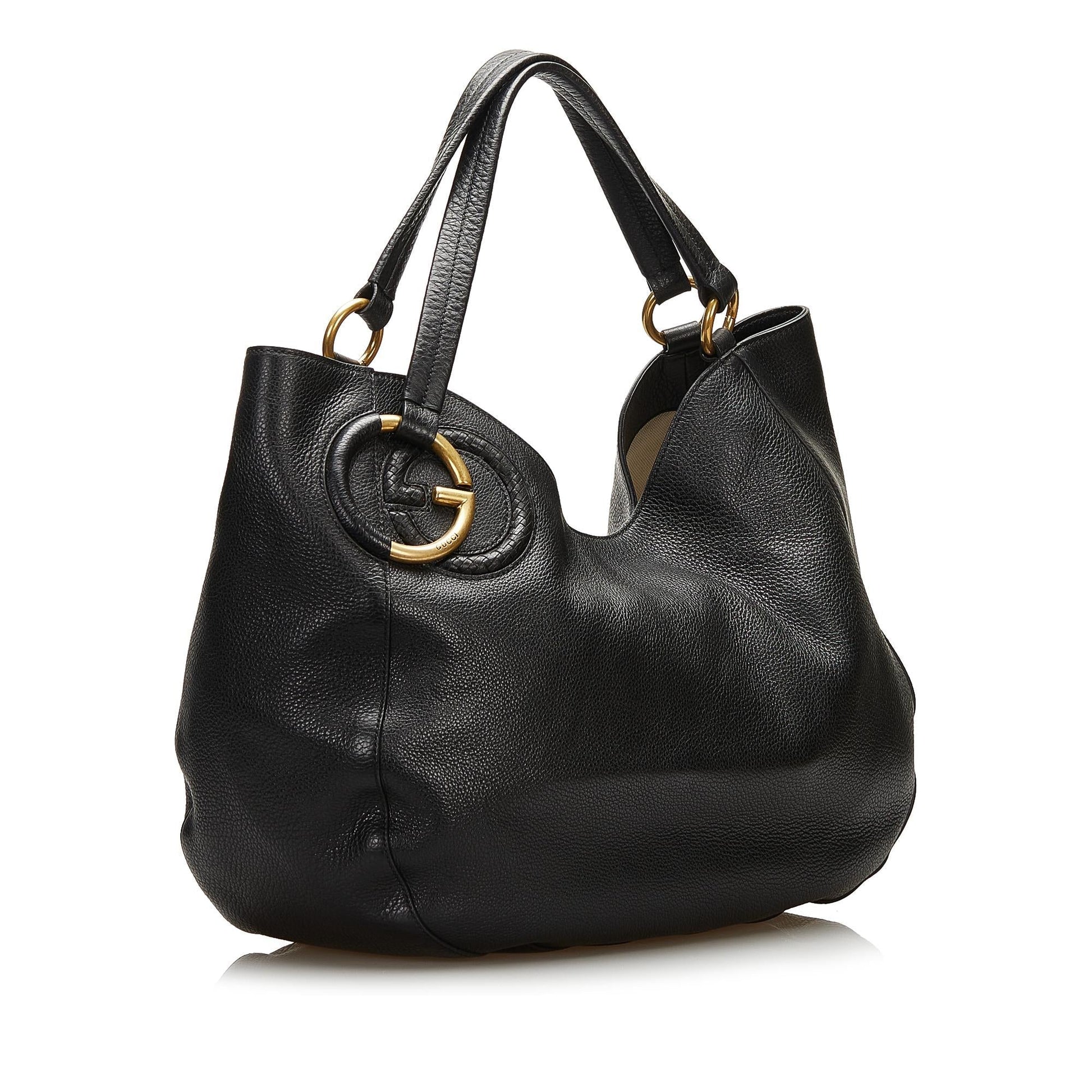 Gucci Twill SHG Leather Calf Black Tote Bag
