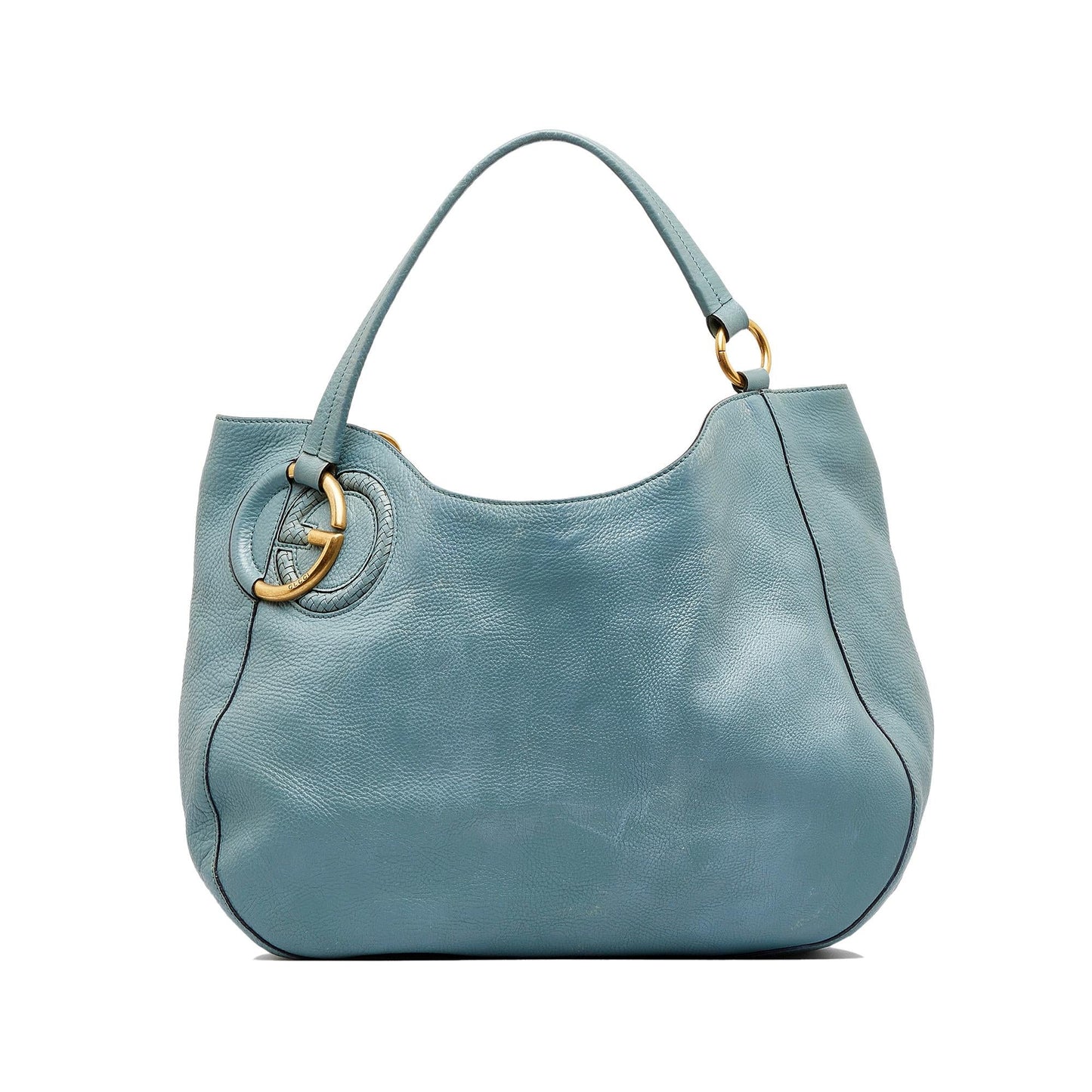 Gucci Twill SHG-iOWFJD Calf Blue Tote Bag