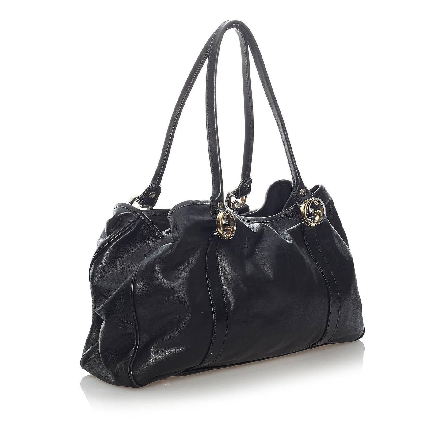 Gucci Twin SHG Leather Calf Black Tote Bag Bag Shg
