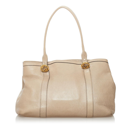 Gucci Twins SHG Leather Calf Brown Tote Bag Bag Shg