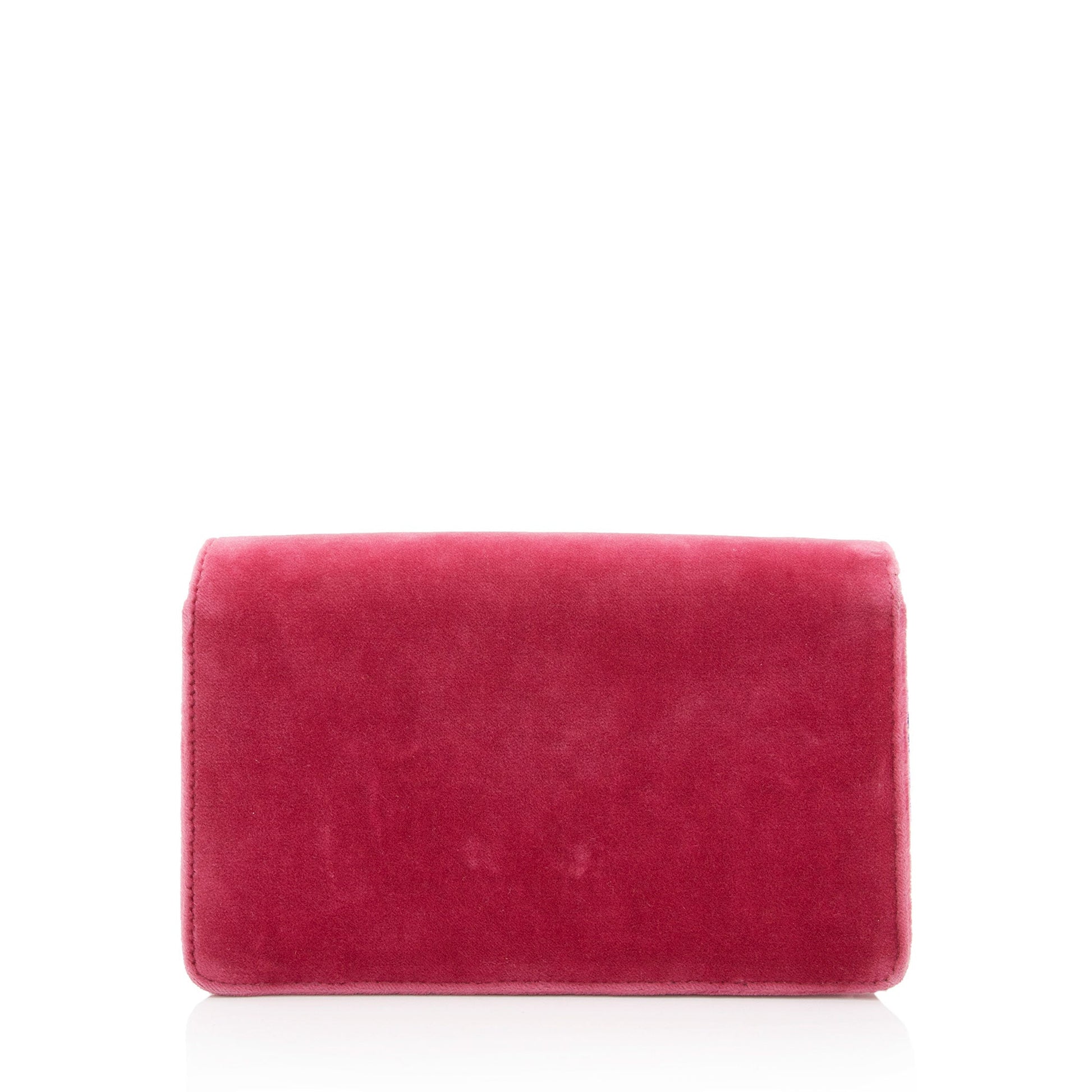 Gucci Velvet Crystal G SHF-y04HzV Leather Pink Crossbody Bag