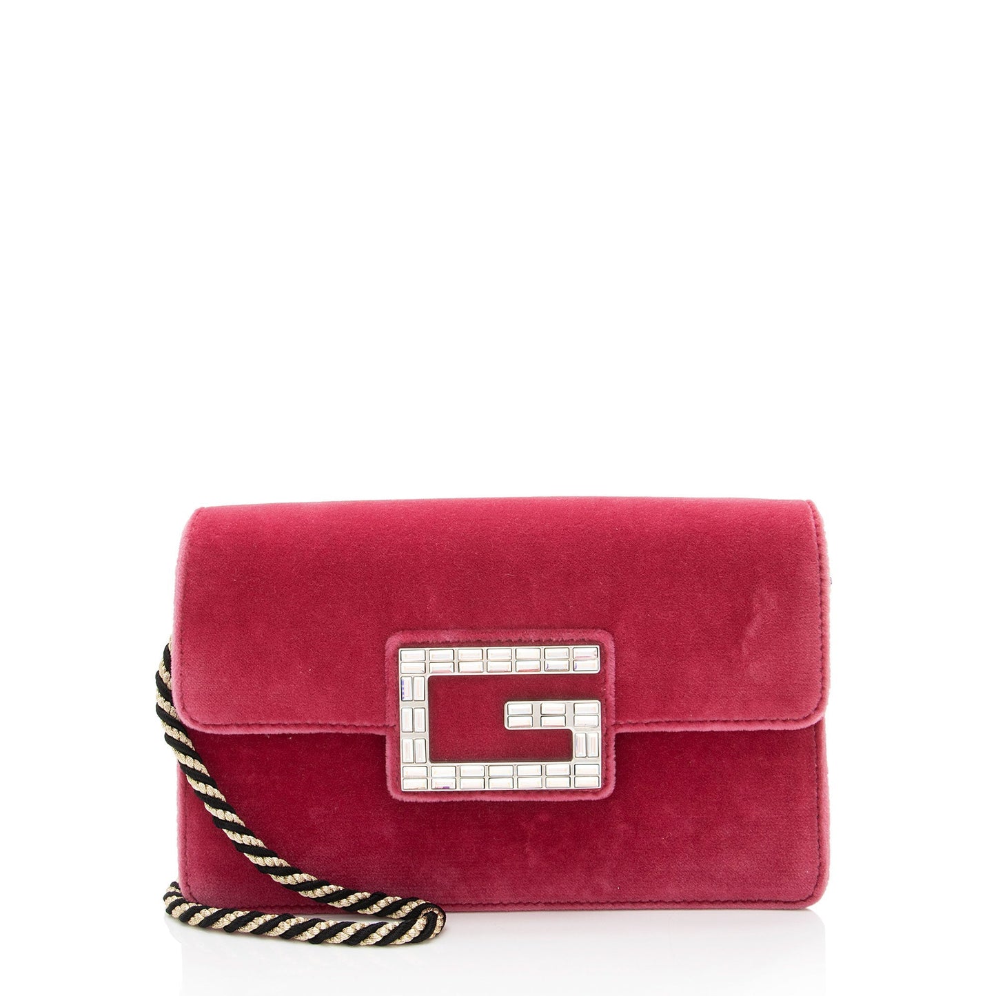 Gucci Velvet Crystal G SHF-y04HzV Leather Pink Crossbody Bag